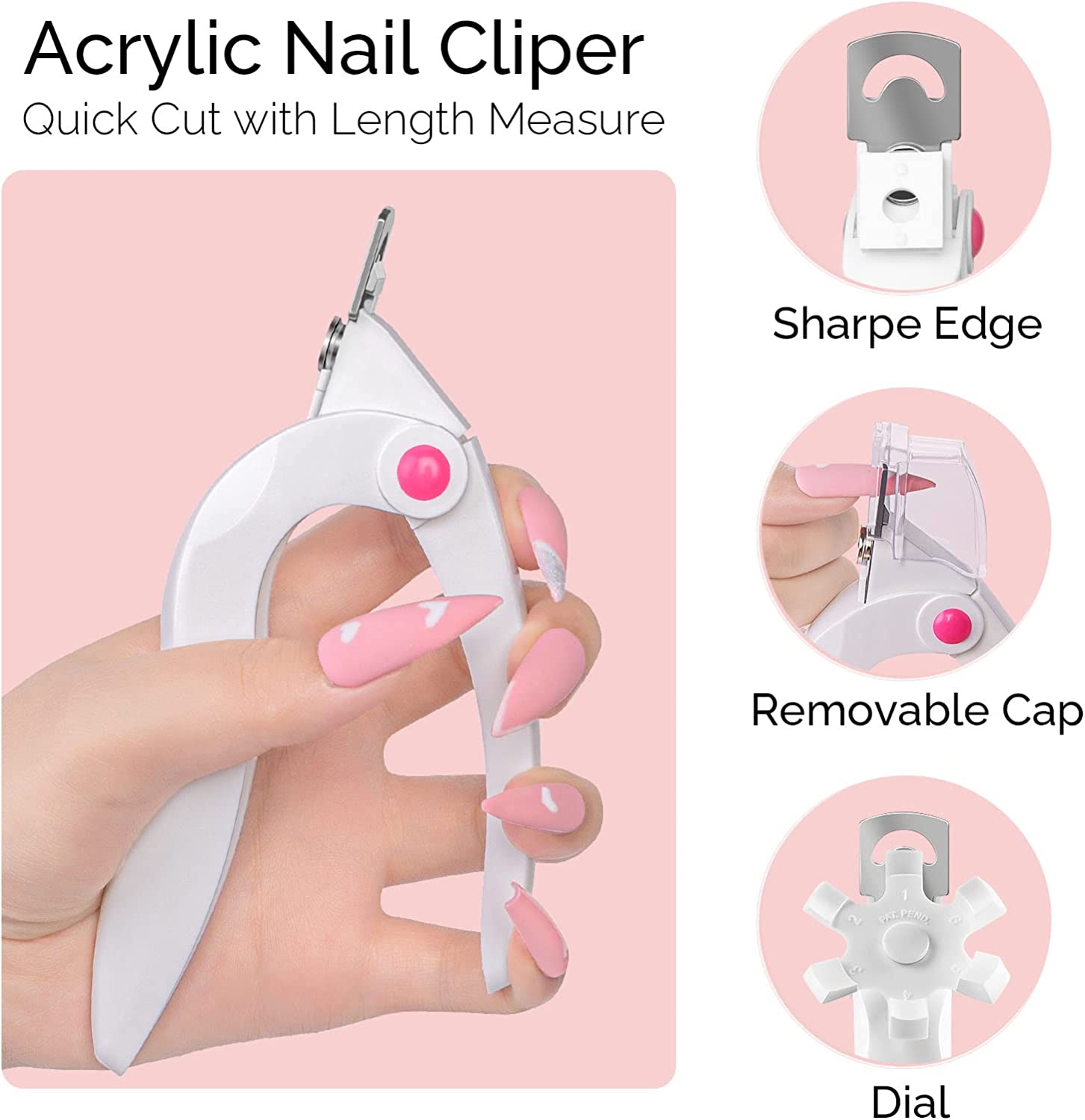 Rotary Adjustable Stainless Steel Acrylic Nail Clippers - 图片2