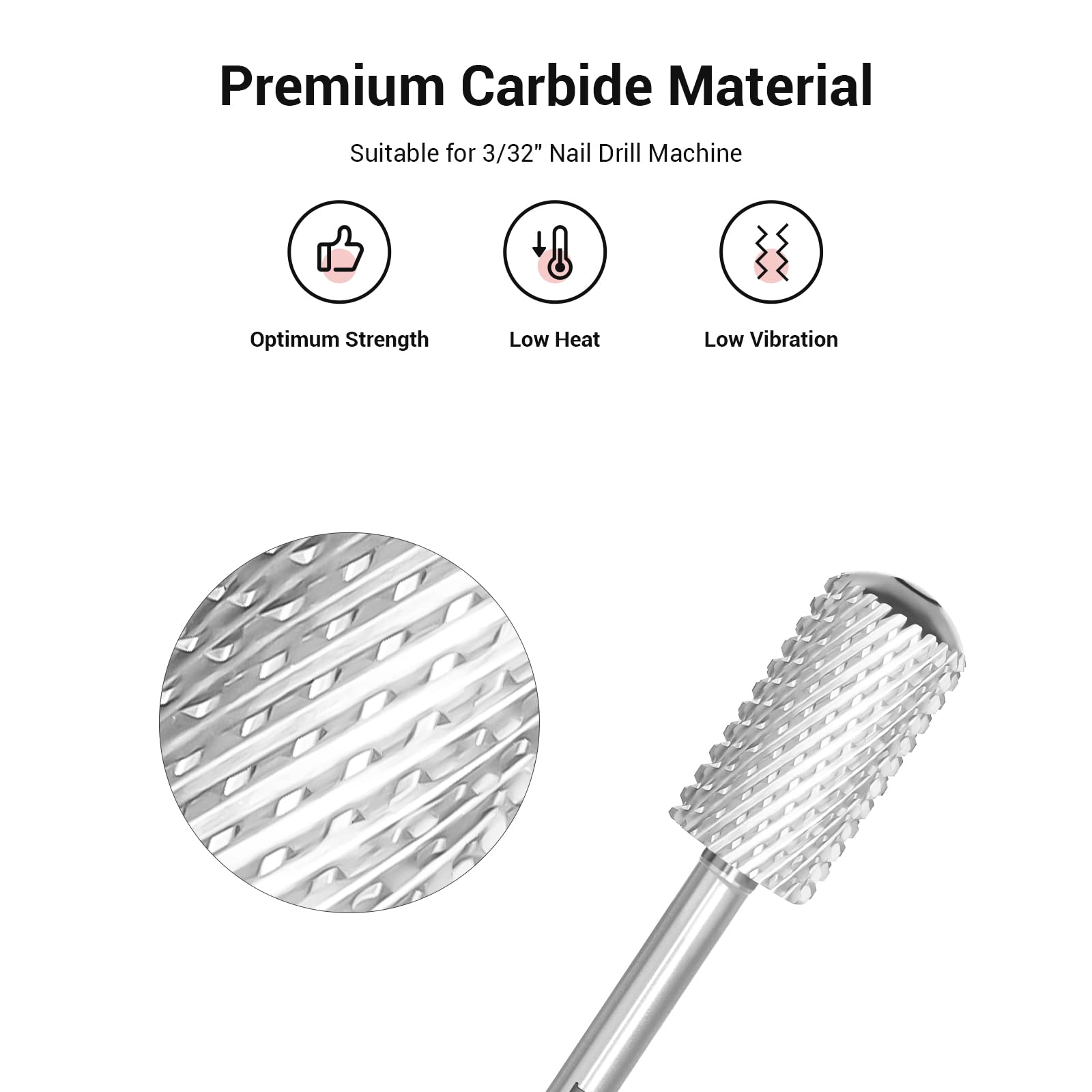 Round Top Large Barrel Carbide Nail Drill Bits-Coarse C (1 pc) - 图片2