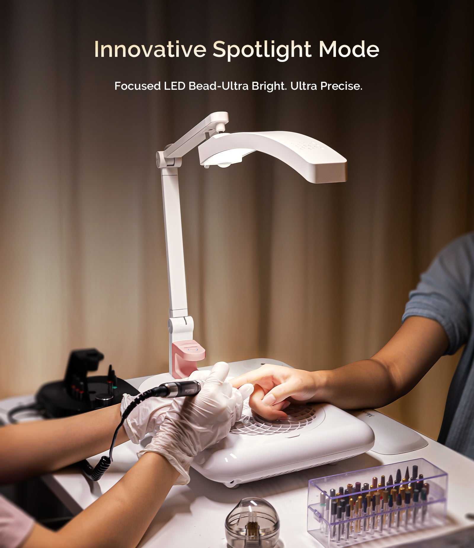 S-Pro29G Nail-Focused 3-Mode Manicure Table Lamp with Pink Mini Nail Lamp - 图片3