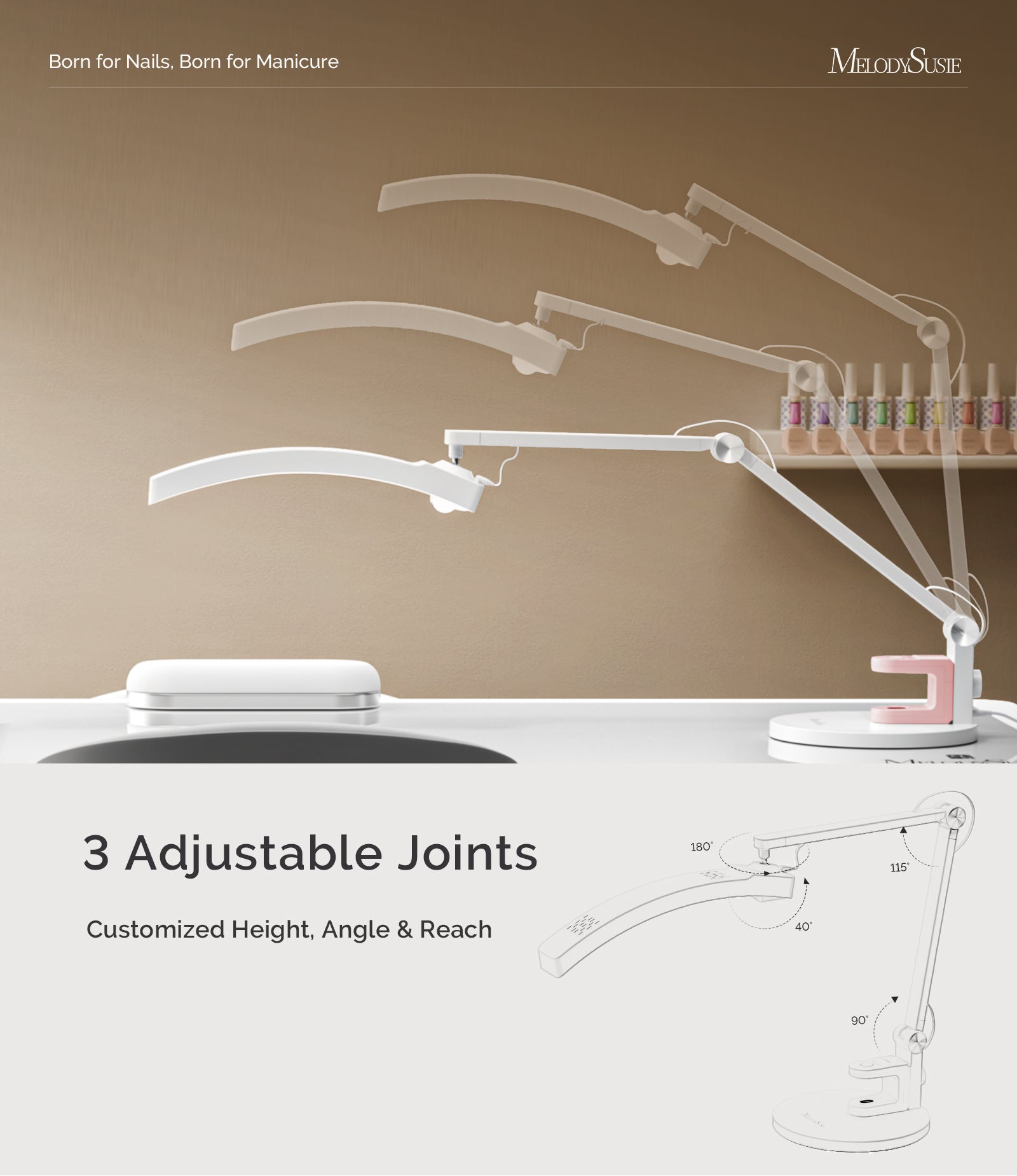 S-Pro29G Nail-Focused 3-Mode Manicure Table Lamp with Pink Mini Nail Lamp - 图片6