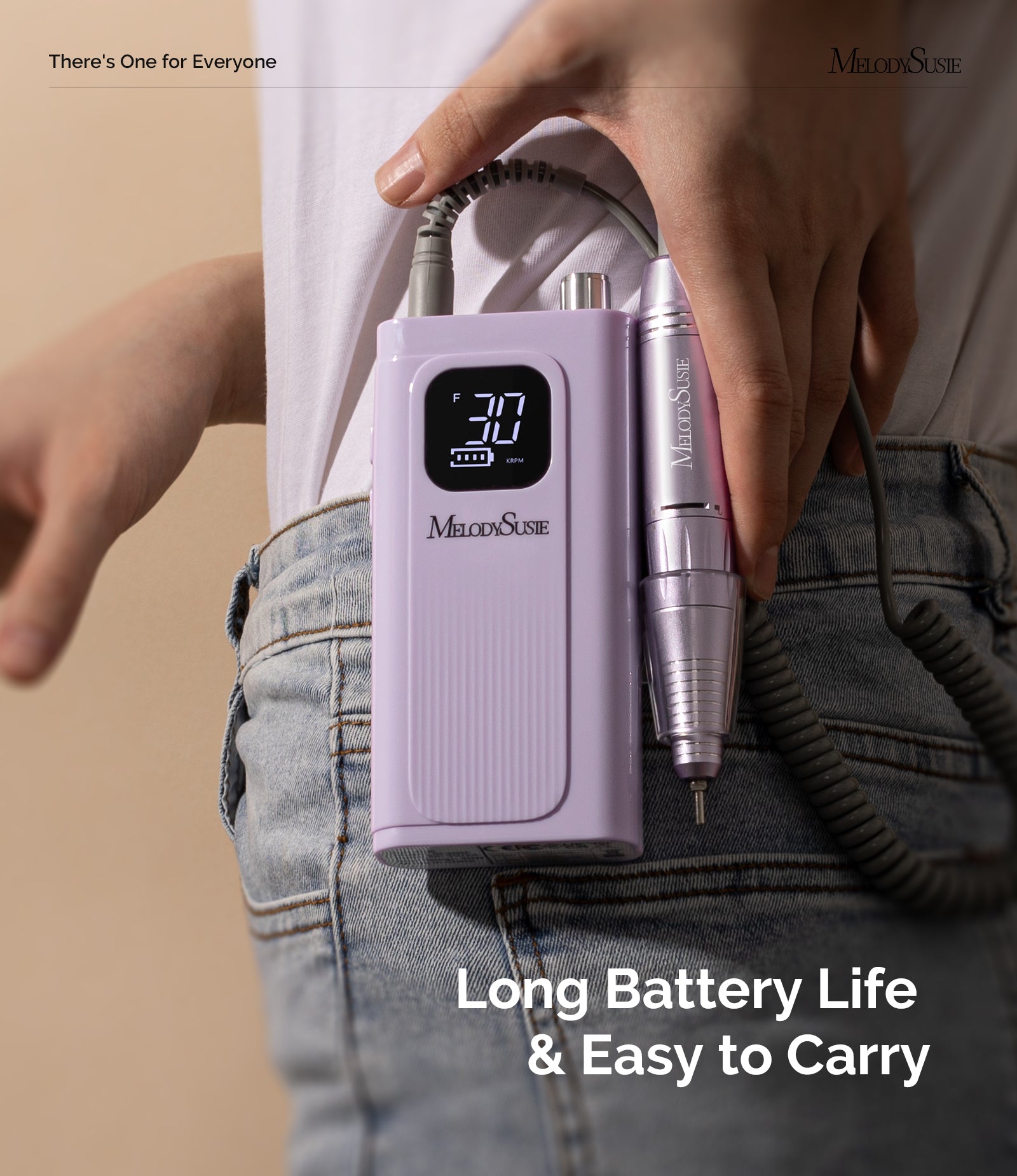 SC300F Clip-On Rechargeable Nail Drill 30,000RPM - Purple - 图片3