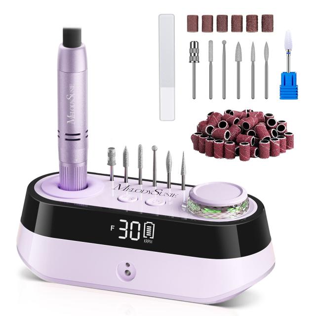 SC320A Desktop Multifunctional Rechargeable Nail Drill 30,000RPM - Purple