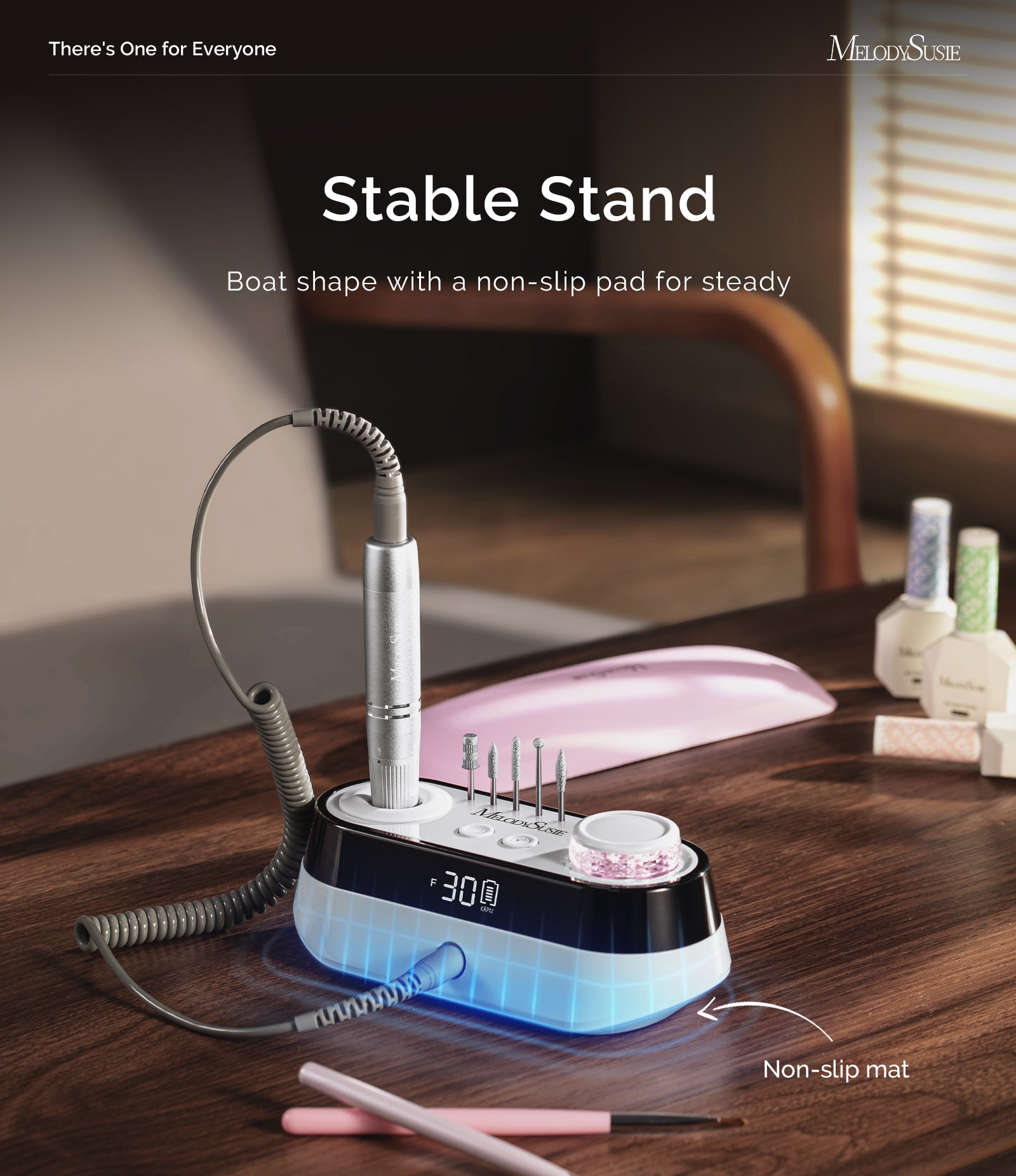 SC320A Desktop Multifunctional Rechargeable Nail Drill 30,000RPM - White - 图片2