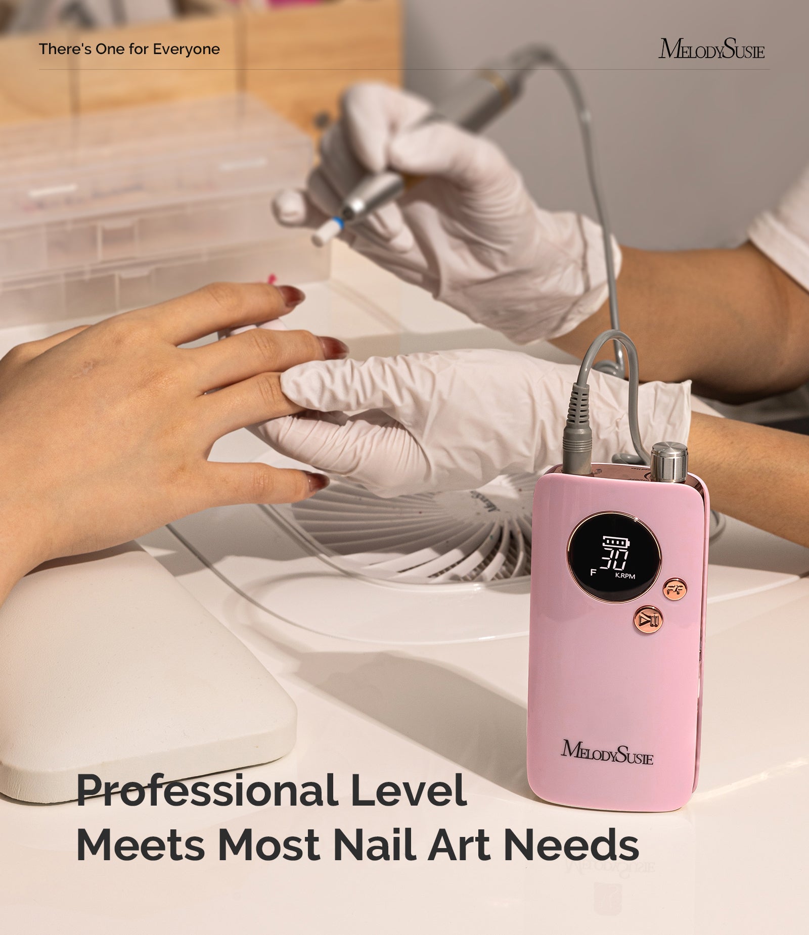 SC320F Clip-On Rechargeable Nail Drill 30,000RPM - Pink Gold - 图片7