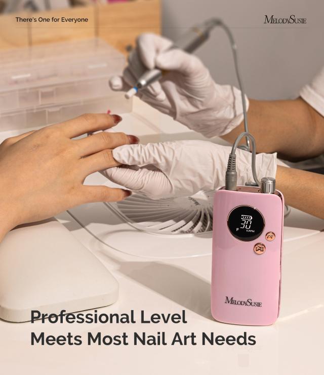 SC320F Clip-On Rechargeable Nail Drill 30,000RPM - Pink Gold
