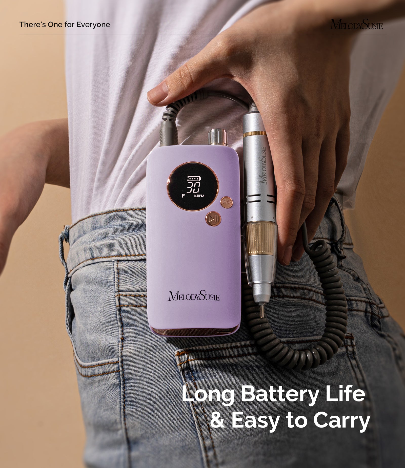 SC320F Clip-On Rechargeable Nail Drill 30,000RPM - Purple - 图片2