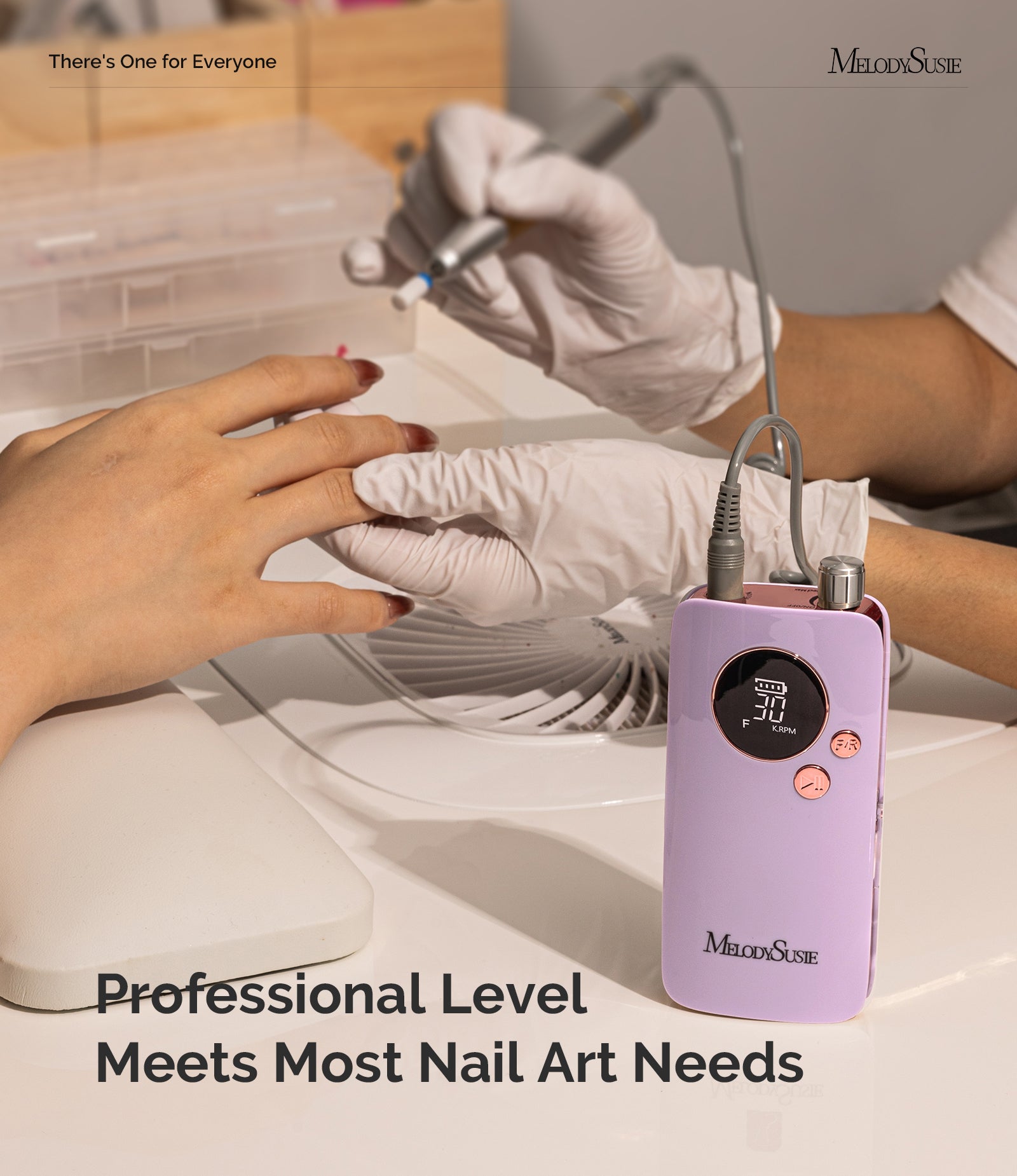 SC320F Clip-On Rechargeable Nail Drill 30,000RPM - Purple - 图片4