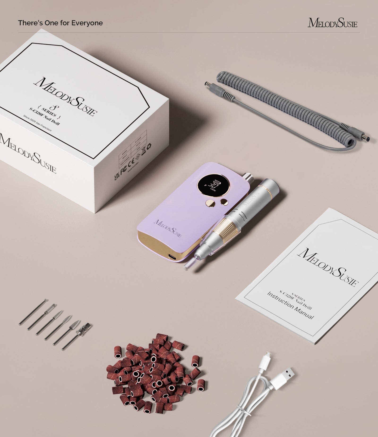 SC320F Clip-On Rechargeable Nail Drill 30,000RPM - Purple - 图片8