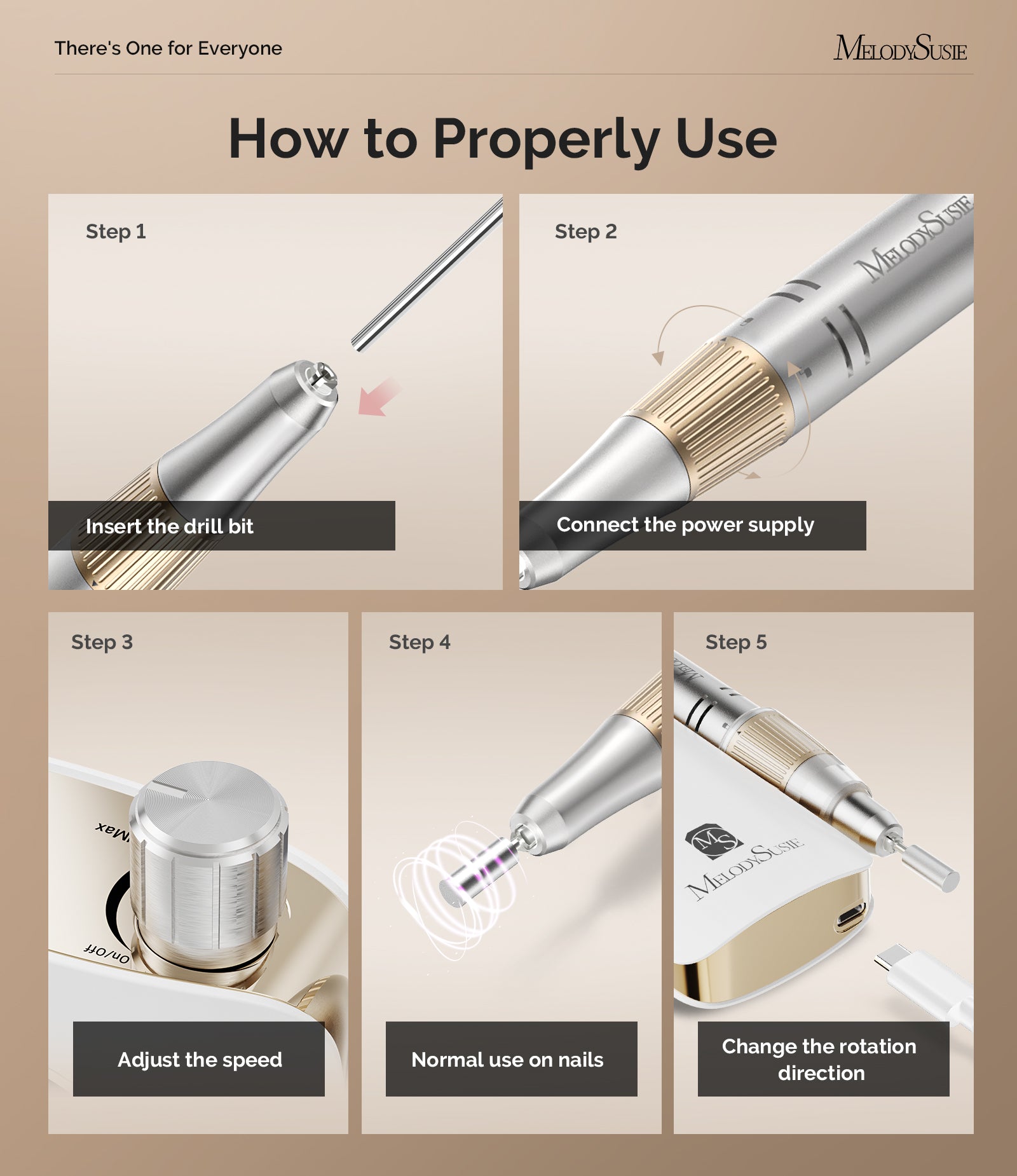 SC320F Clip-On Rechargeable Nail Drill 30,000RPM - White - 图片4