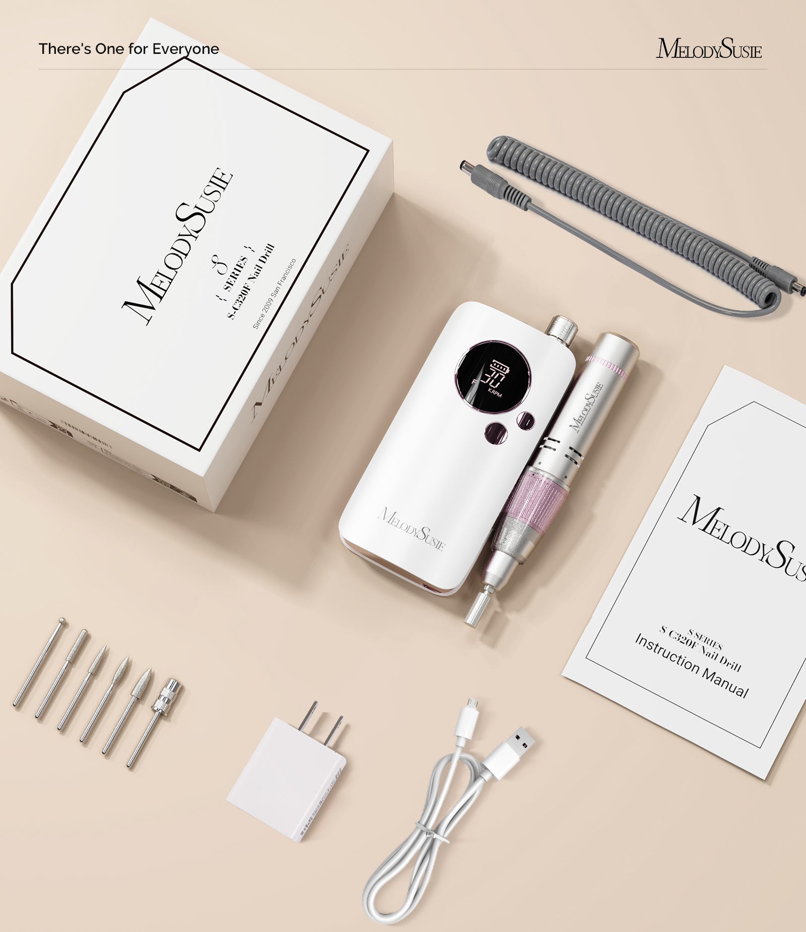 SC320F Clip-On Rechargeable Nail Drill 30,000RPM - 图片6