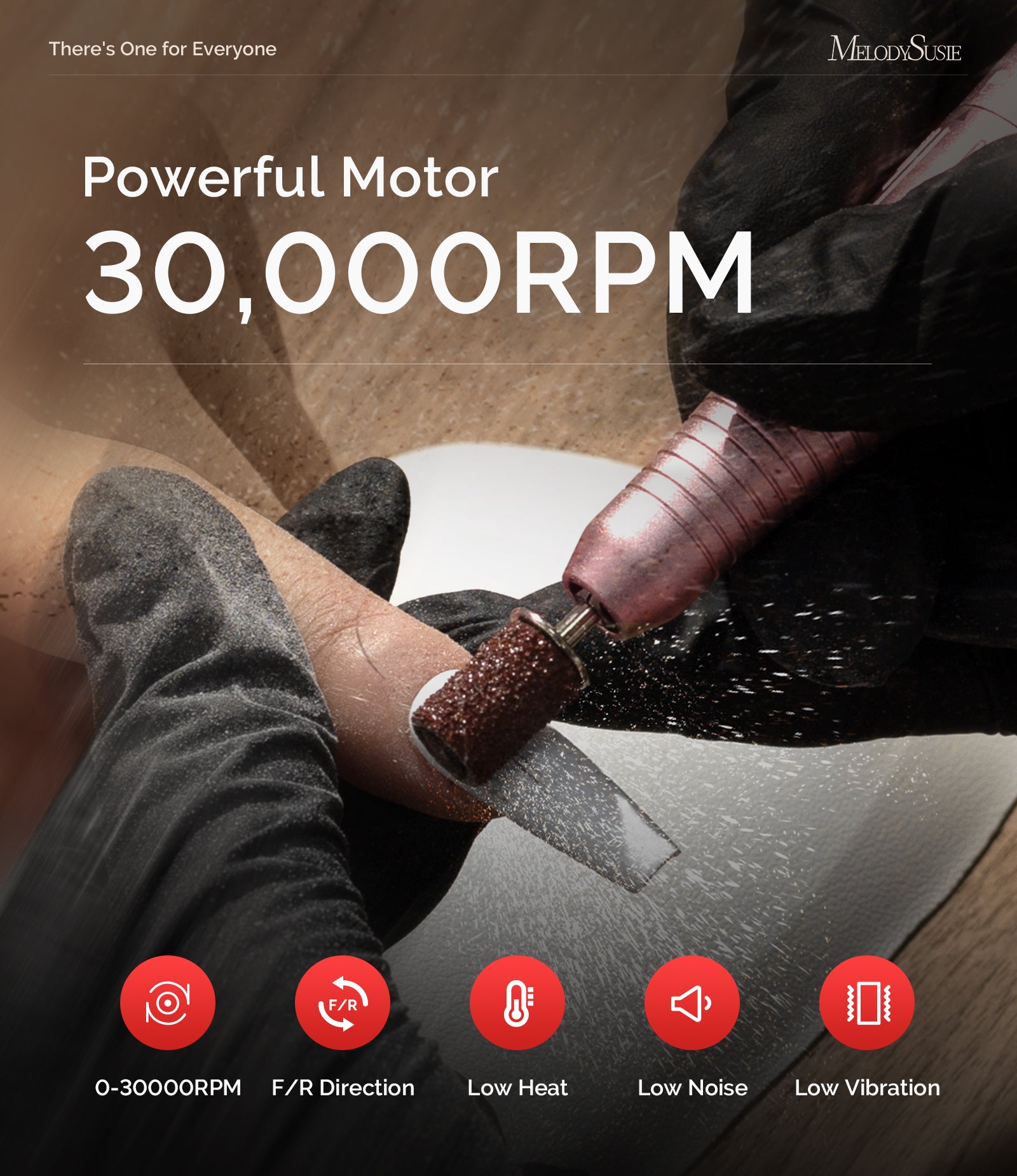 SC320G Desktop Multifunctional Rechargeable Nail Drill 30,000RPM - Pink - 图片3