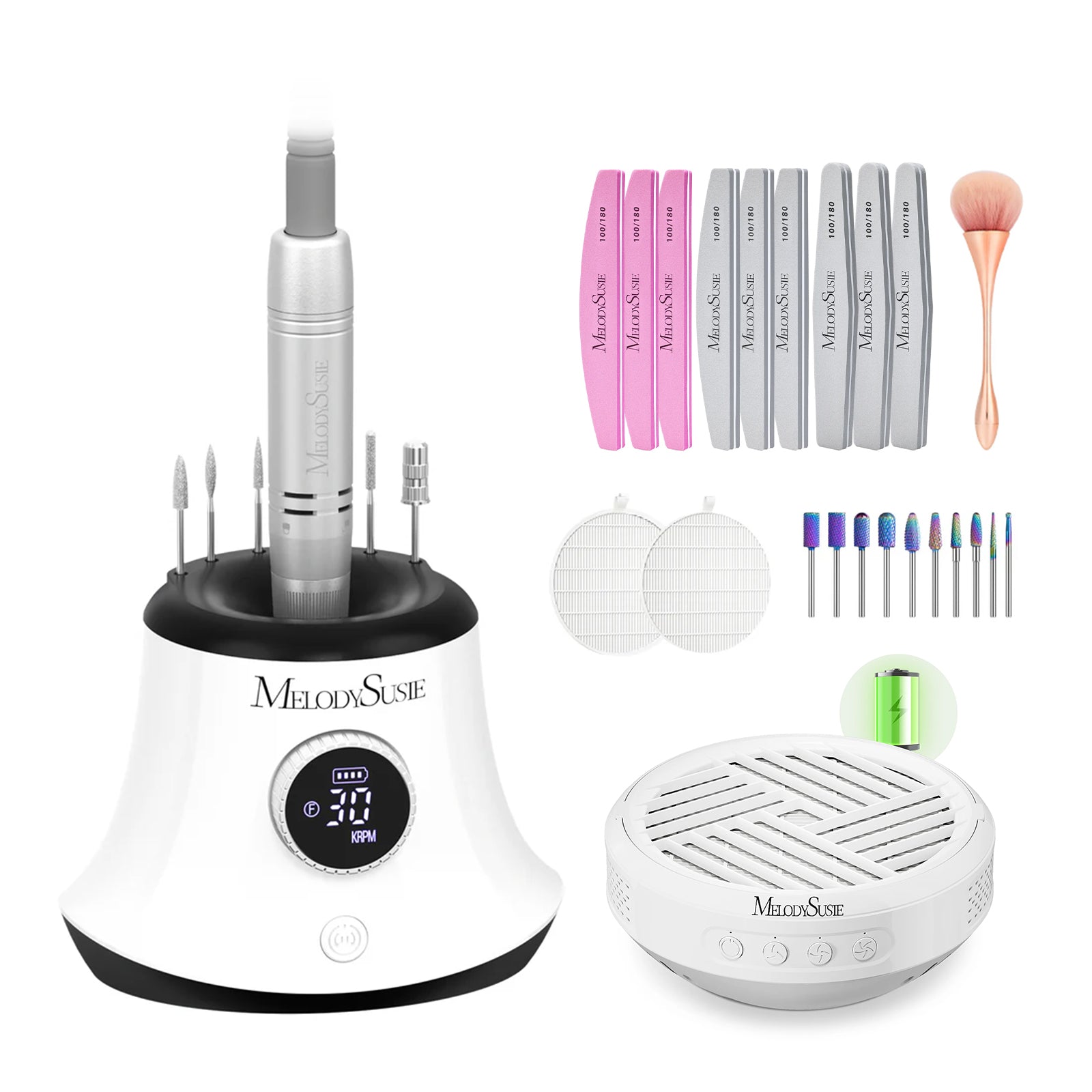 SC320G Desktop Multifunctional Rechargeable Nail Drill 30,000RPM - 图片9