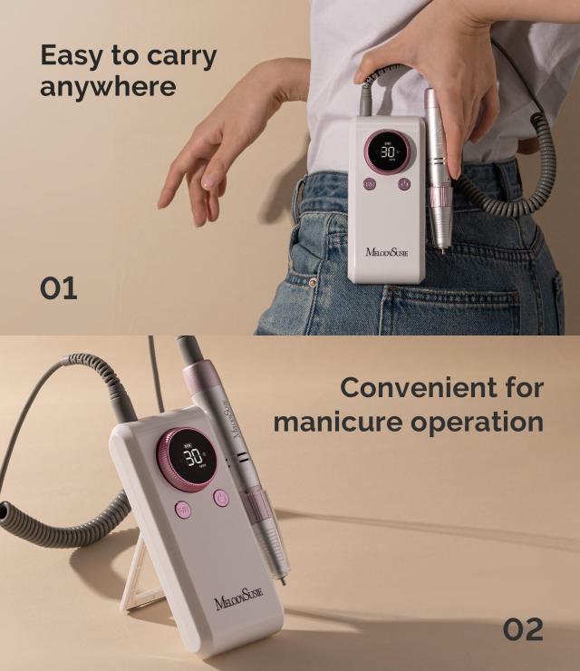 SC330G Clip-On Rechargeable 2-in-1 Nail Drill with Built-In Stand 30,000RPM