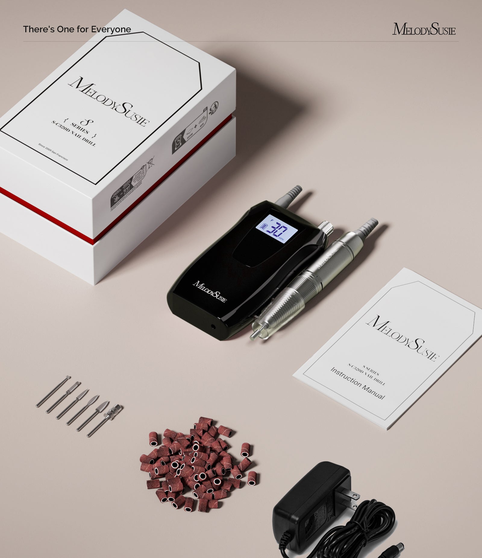 Selene(SC320D) Rechargeable Nail Drill 30,000 RPM (Black) - 图片7