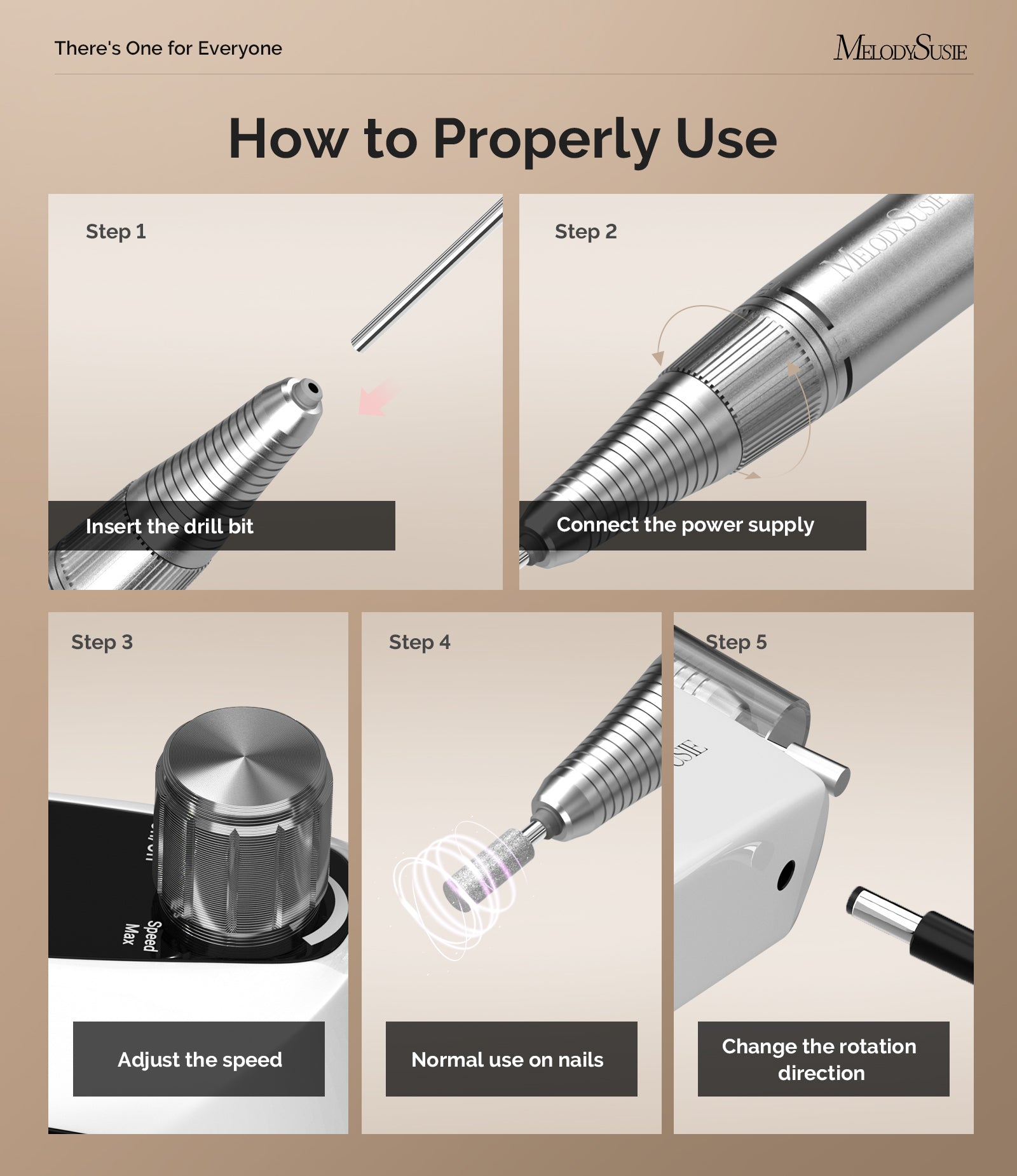 Selene(SC320D) Clip-On Rechargeable Nail Drill 30,000RPM - 图片4