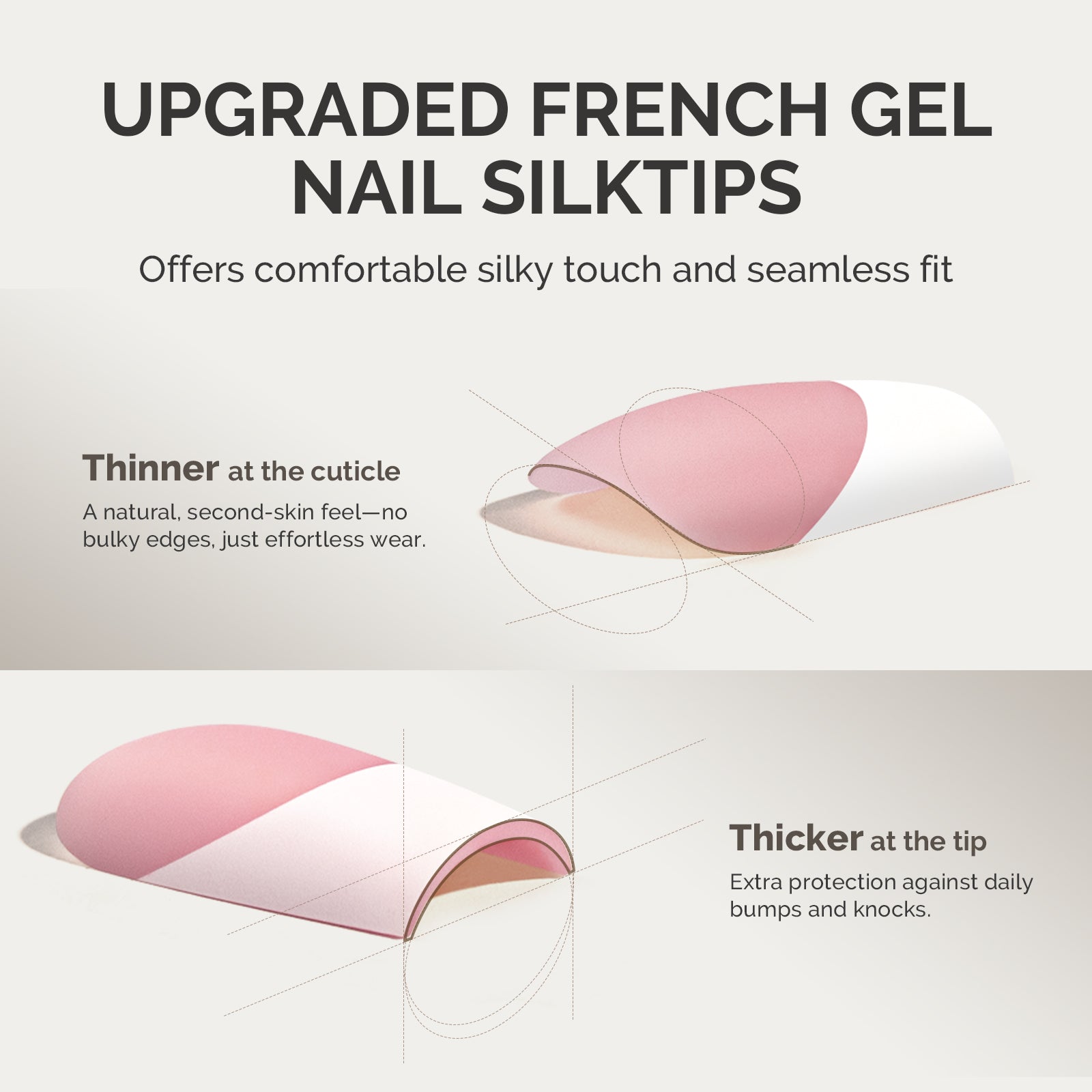 SilkTips 4 in 1  French Soft Gel Nail Tips - 150Pcs (US ONLY) - 图片5