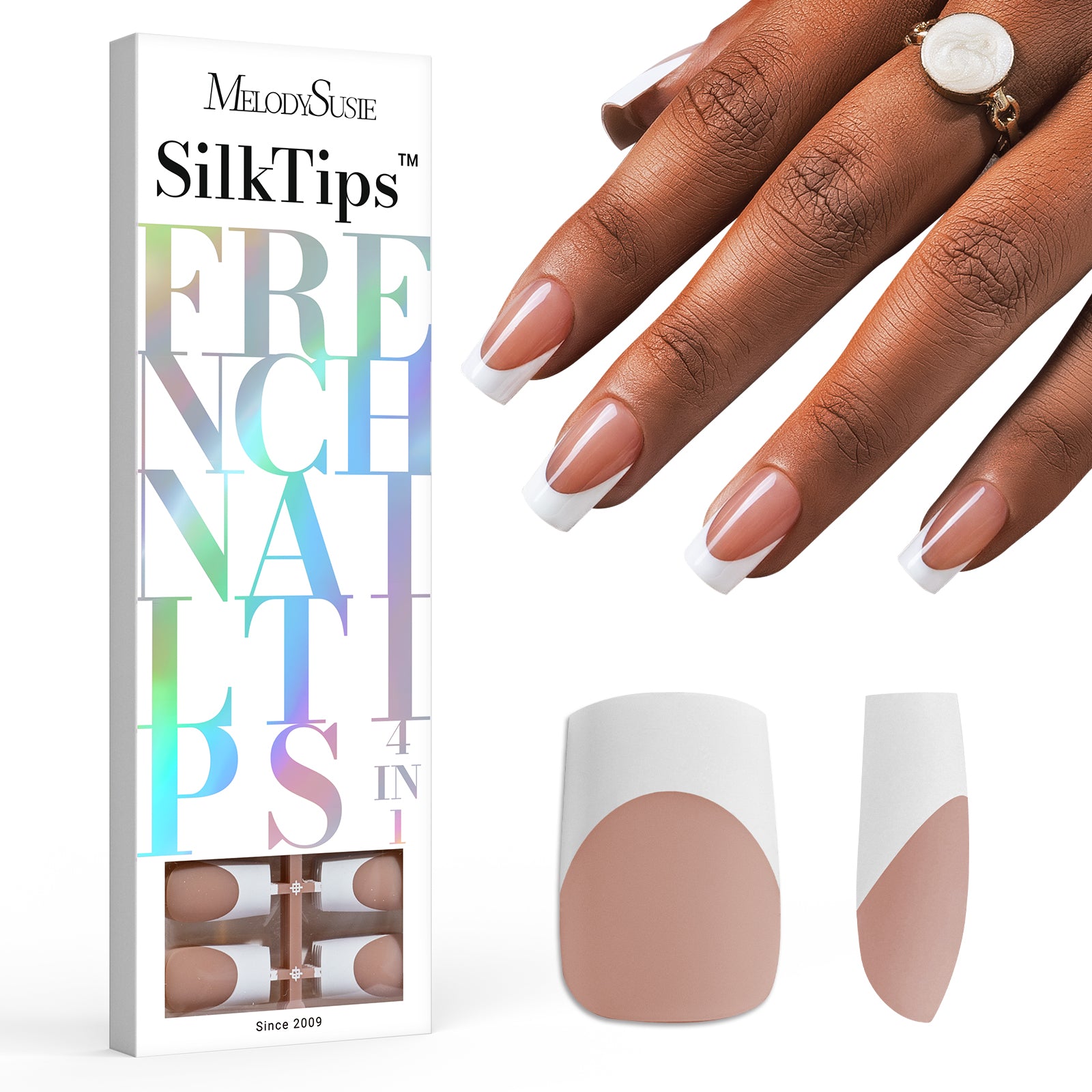 SilkTips 4 in 1  French Soft Gel Nail Tips - 150Pcs (US ONLY) - 图片15