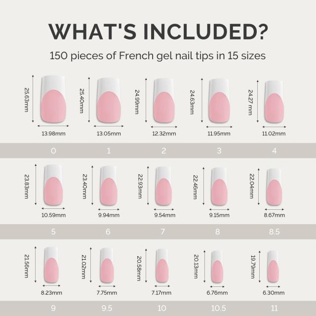 SilkTips 4 in 1  French Soft Gel Nail Tips - 150Pcs (US ONLY)