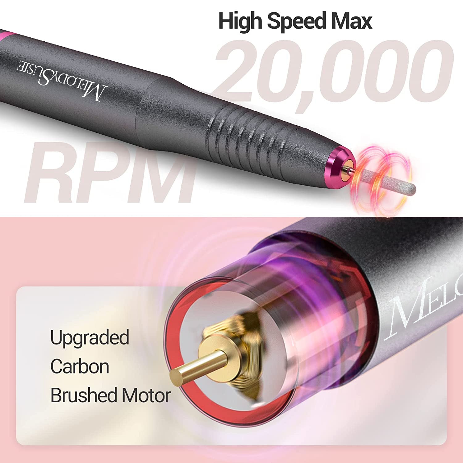 Silvia(PC150C) Pen-Shaped Portable USB Nail Drill 20,000RPM - 图片9