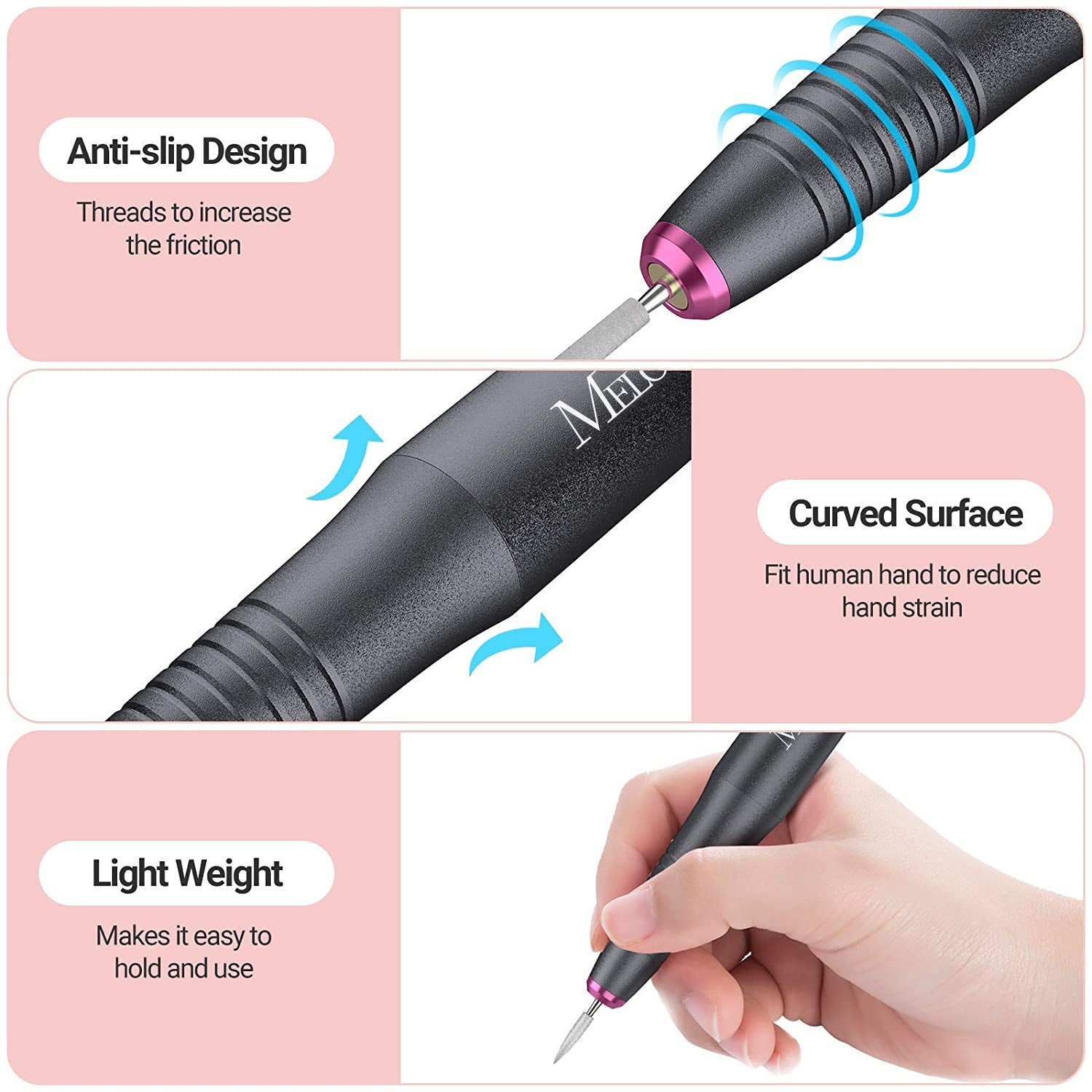 Silvia(PC150C) Pen-Shaped Portable USB Nail Drill 20,000RPM - 图片10