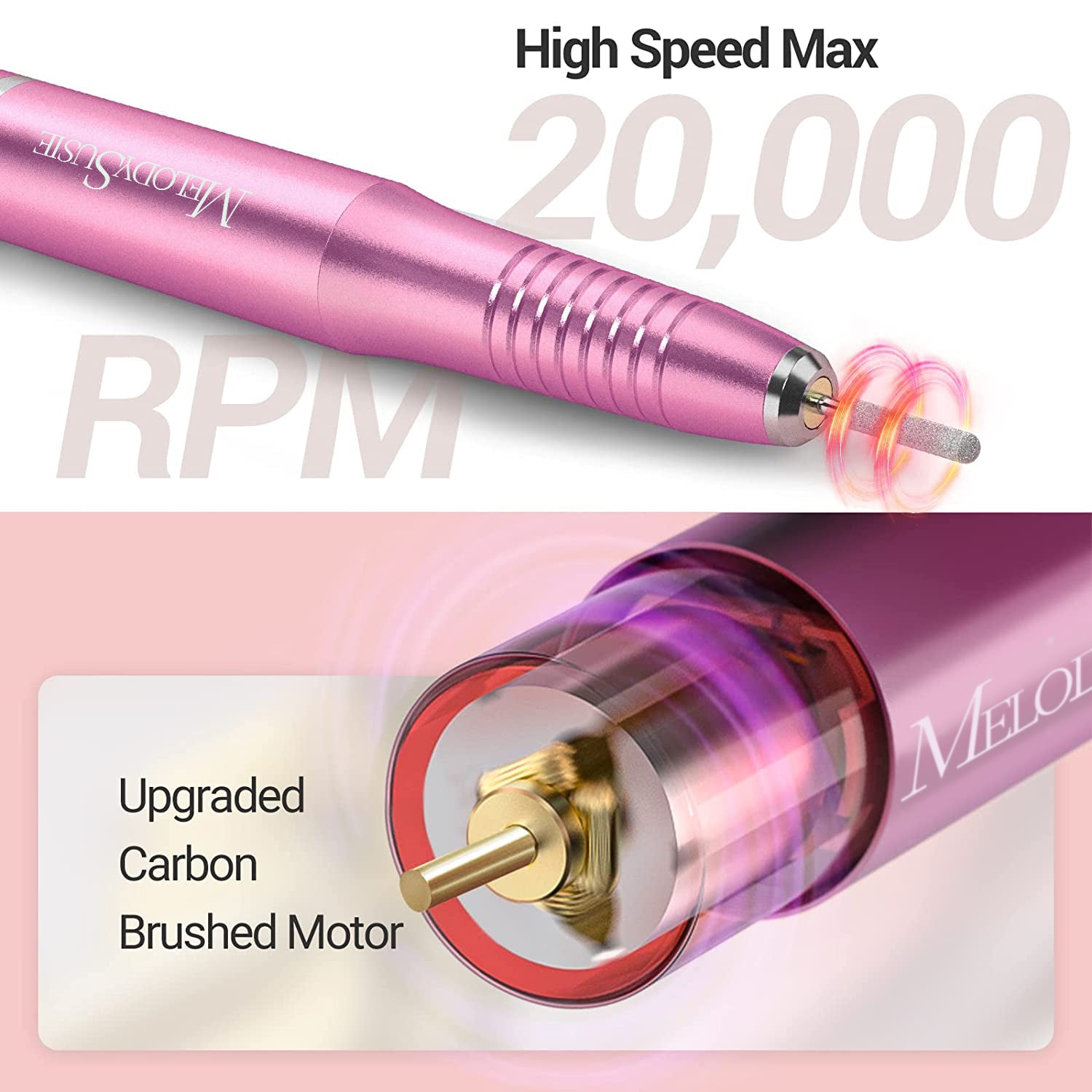 Silvia(PC150C) Pen-Shaped Portable USB Nail Drill 20,000RPM - 图片3