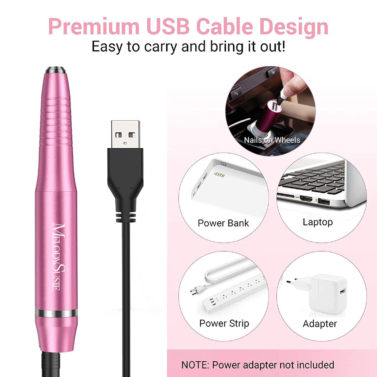 Silvia(PC150C) Pen-Shaped Portable USB Nail Drill 20,000RPM - 图片5