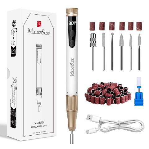 SM180F Pen-Shaped Rechargeable Nail Drill 30,000RPM - White