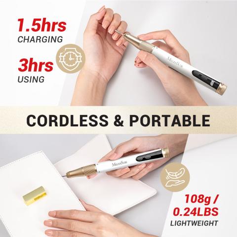 SM180F Portable & Stepless Speed Rechargeable Nail Drill 30000RPM