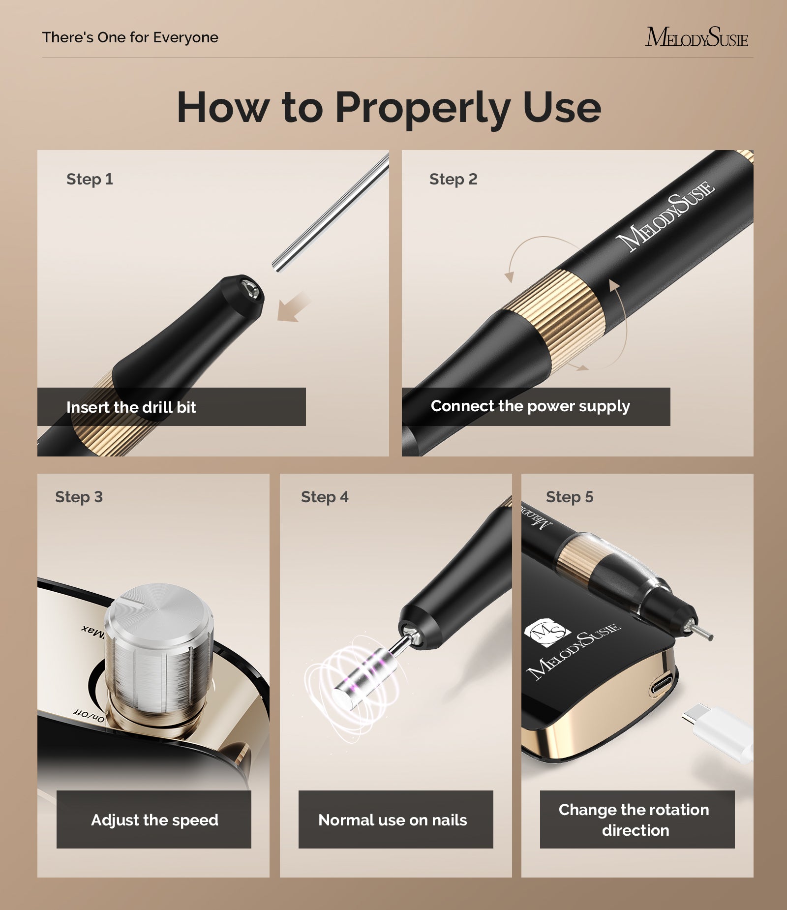 SM200F Clip-On Advanced Rechargeable Nail Drill 35,000RPM - Black - 图片3