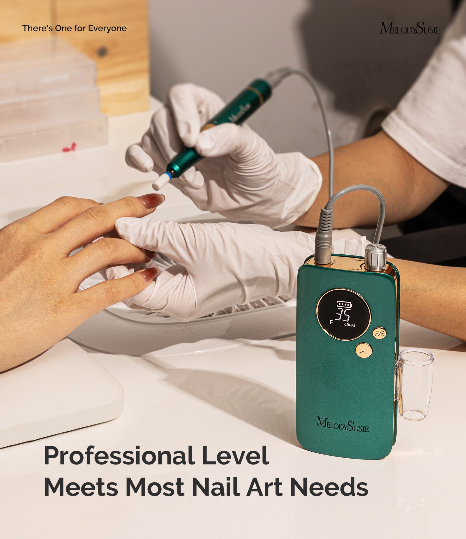 SM200F Clip-On Advanced Rechargeable Nail Drill 35,000RPM - Green - 图片4