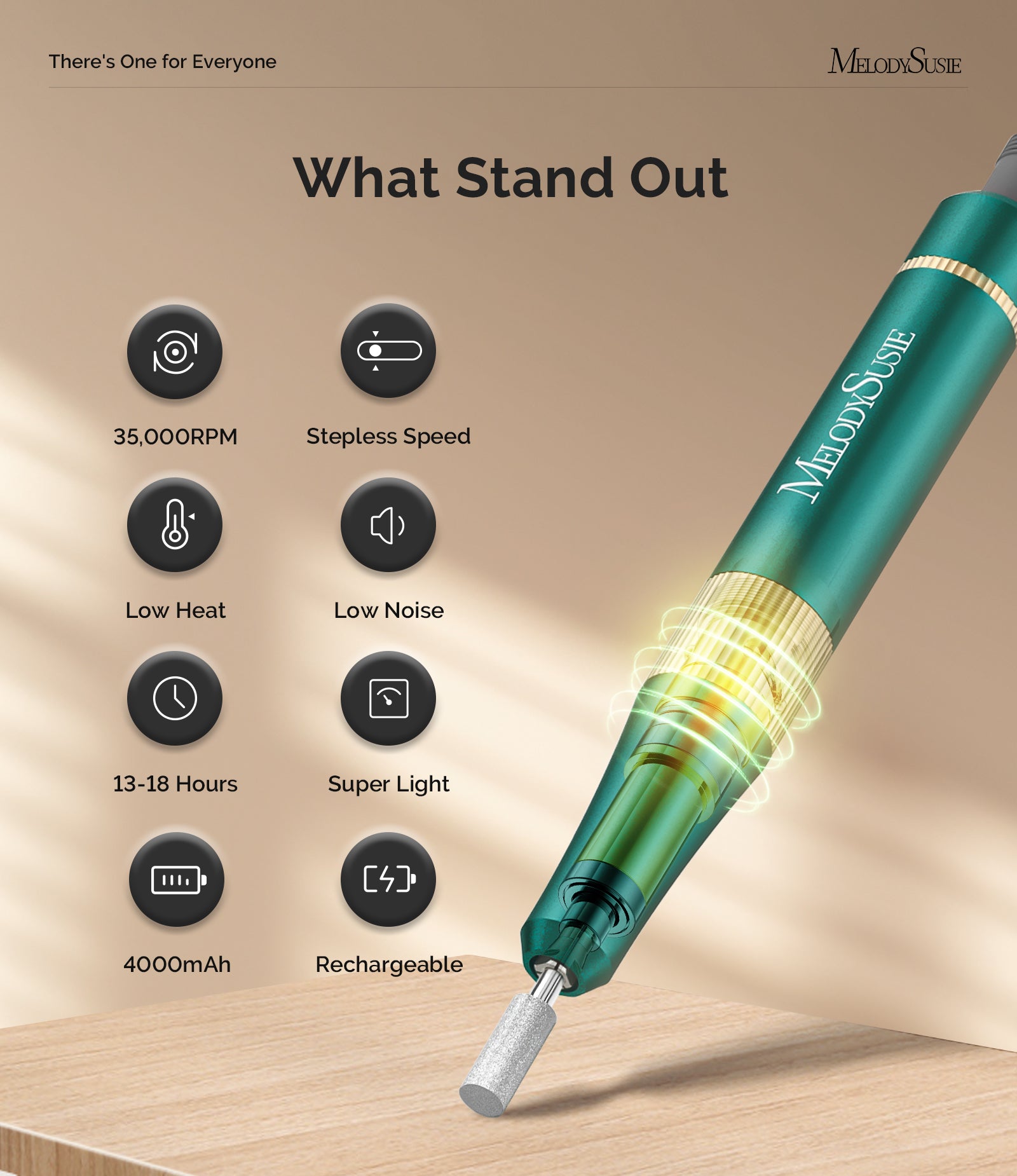 SM200F Clip-On Advanced Rechargeable Nail Drill 35,000RPM Set - 图片10