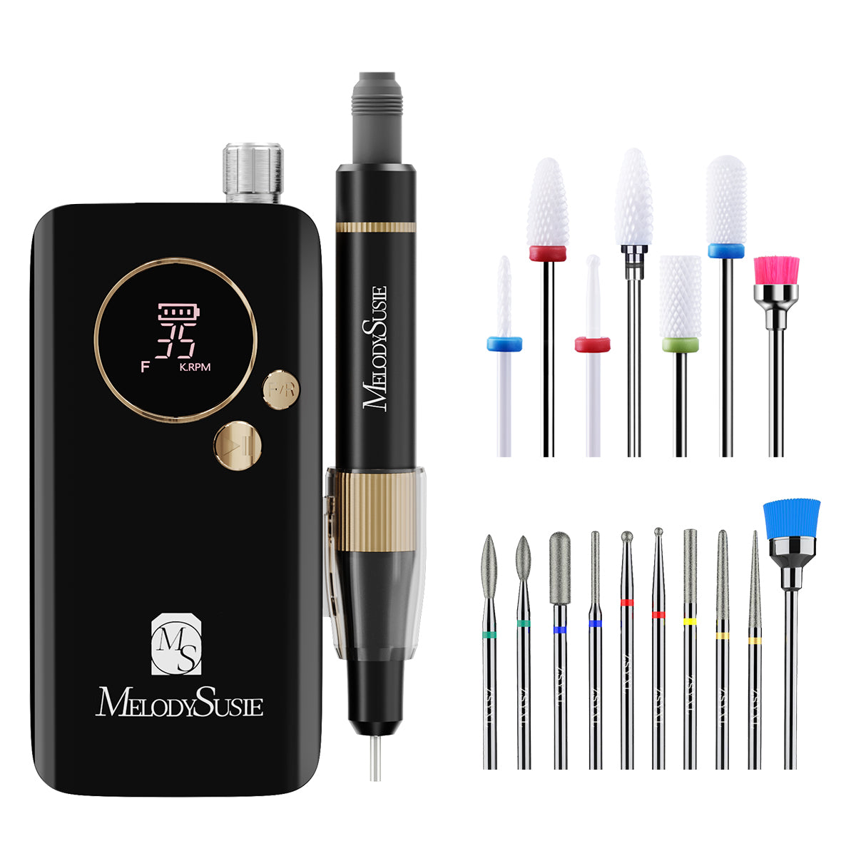 SM200F Clip-On Advanced Rechargeable Nail Drill 35,000RPM Set - 图片3