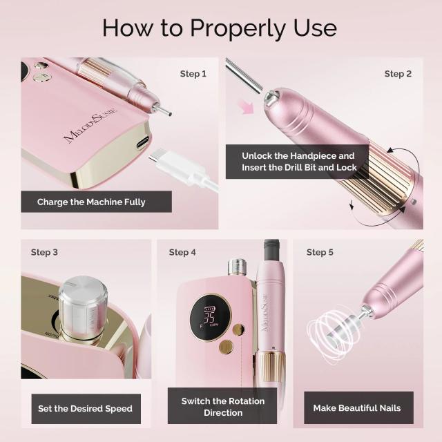 SM200F Plus Clip-On Advanced Rechargeable Nail Drill 35,000RPM