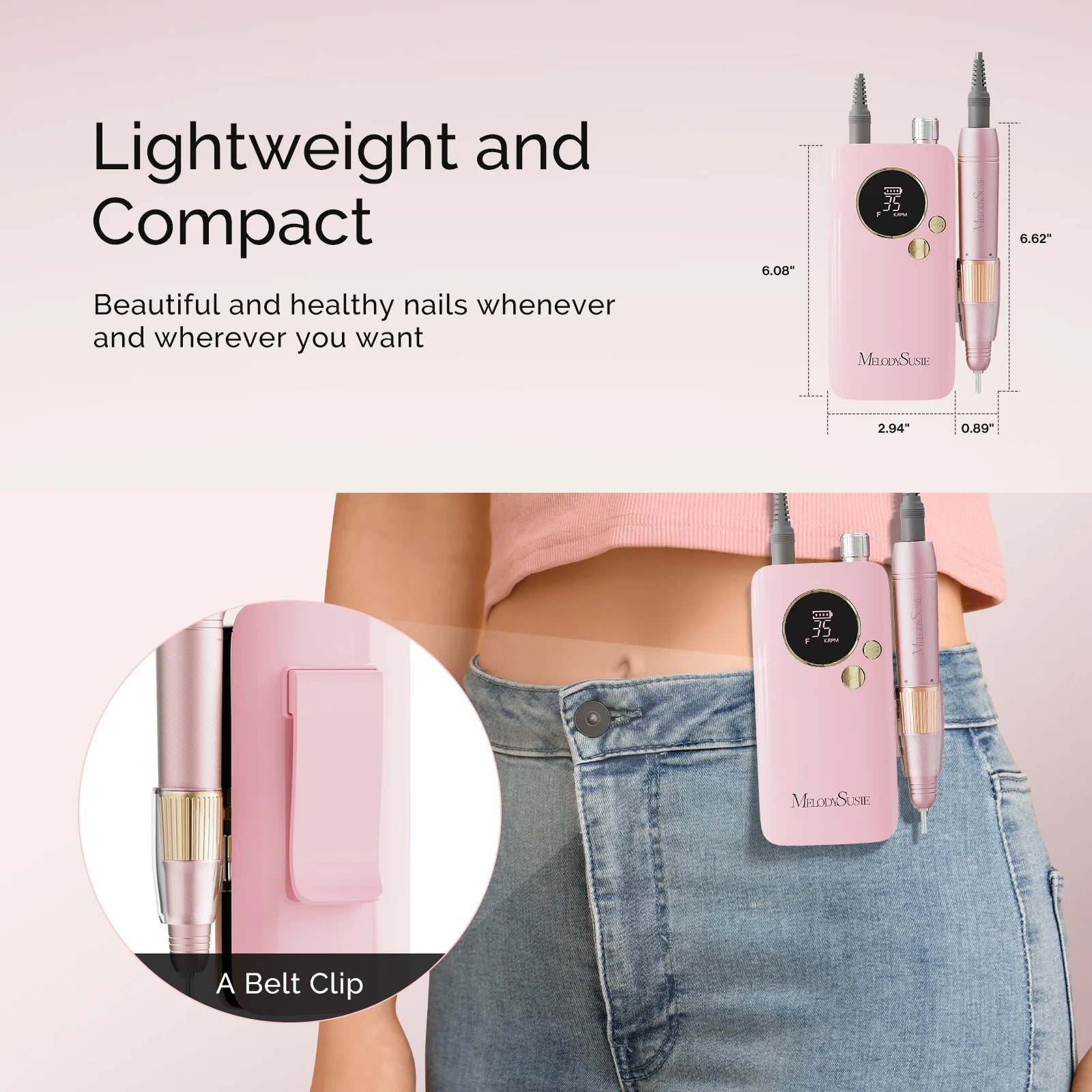 SM200F Plus Clip-On Advanced Rechargeable Nail Drill 35,000RPM - 图片2