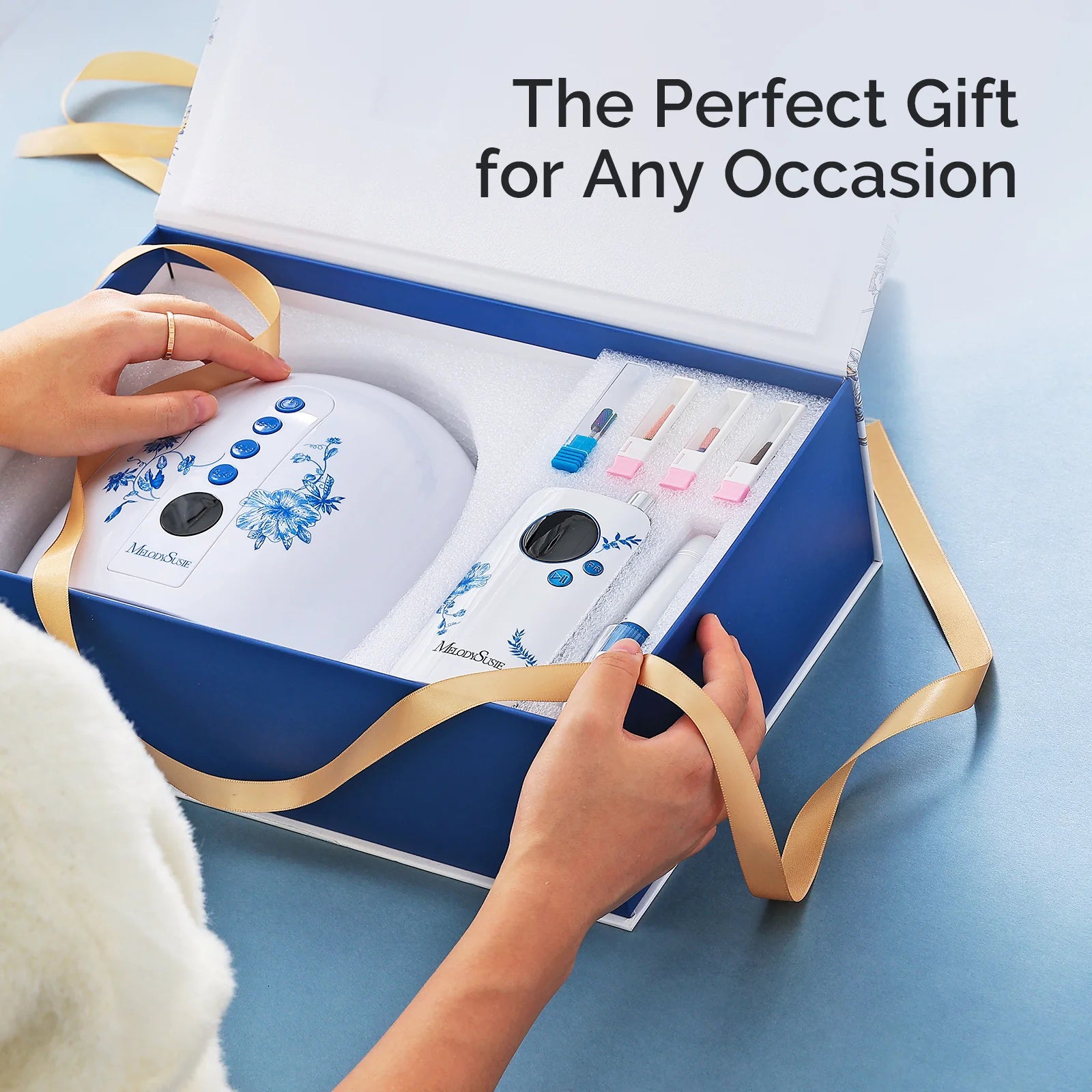 SM200F Plus Rechargeable 35,000RPM Nail Drill Art Design Gift Box - 图片4