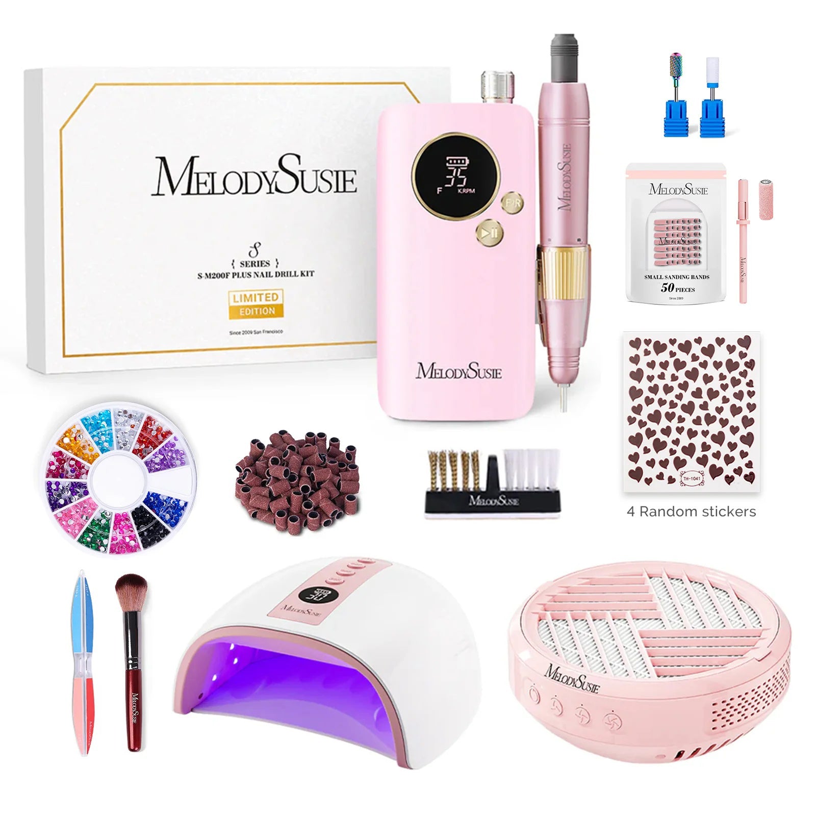 SM200F Plus Rechargeable 35,000RPM Nail Drill Gift Box - 图片7