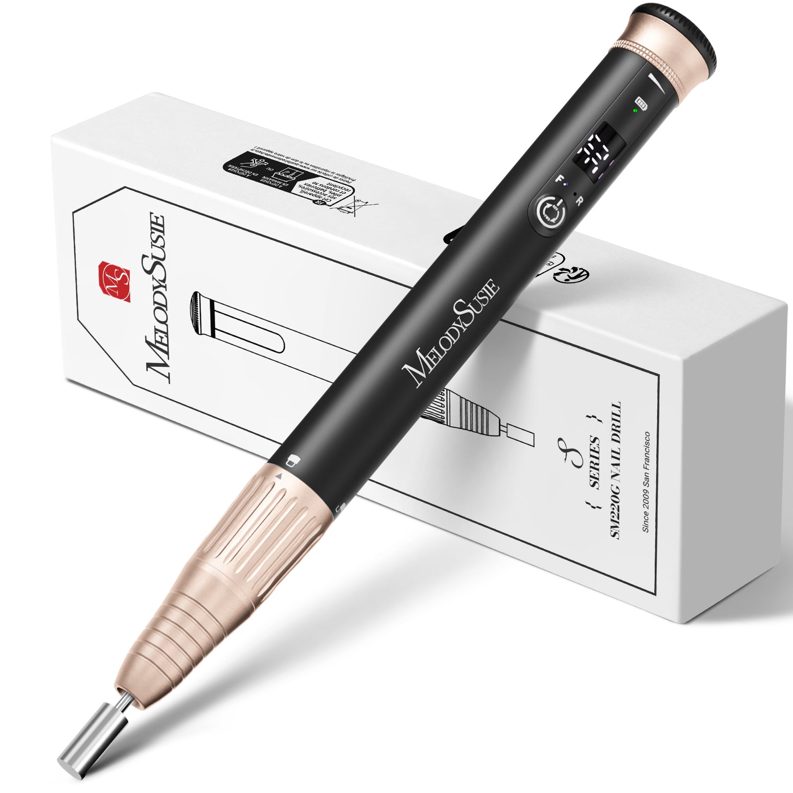 SM220G Pen-Shaped Rechargeable Nail Drill 30,000RPM - Black