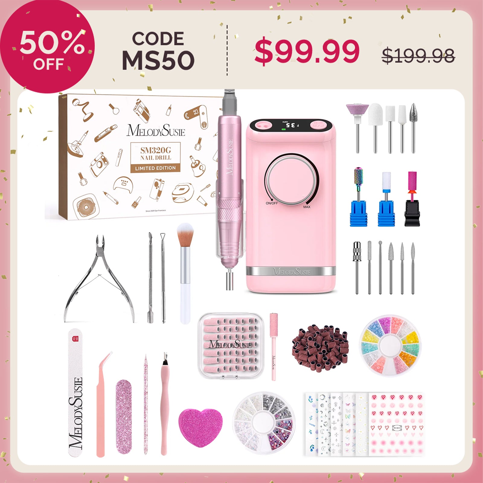 SM320G Clip-On Advanced Rechargeable 2-in-1 Nail Drill with Tilted Display Design 35,000RPM - 图片15