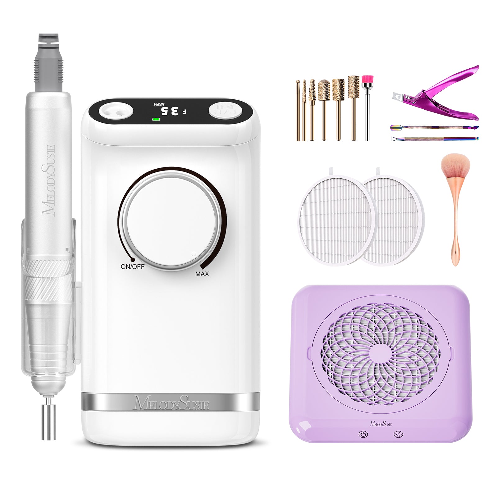 SM320G Clip-On Advanced Rechargeable 2-in-1 Nail Drill with Tilted Display Design 35,000RPM - 图片10