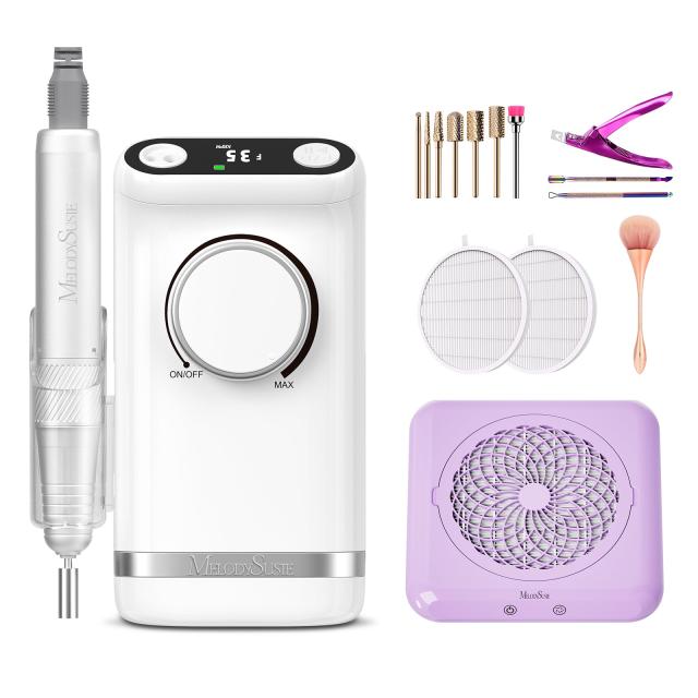 SM320G Clip-On Advanced Rechargeable 2-in-1 Nail Drill with Tilted Display Design 35,000RPM