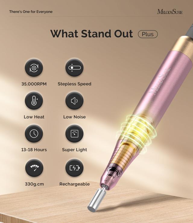 SM330G Clip-On Advanced Rechargeable 2-in-1 Nail Drill with Built-In Stand 35,000RPM