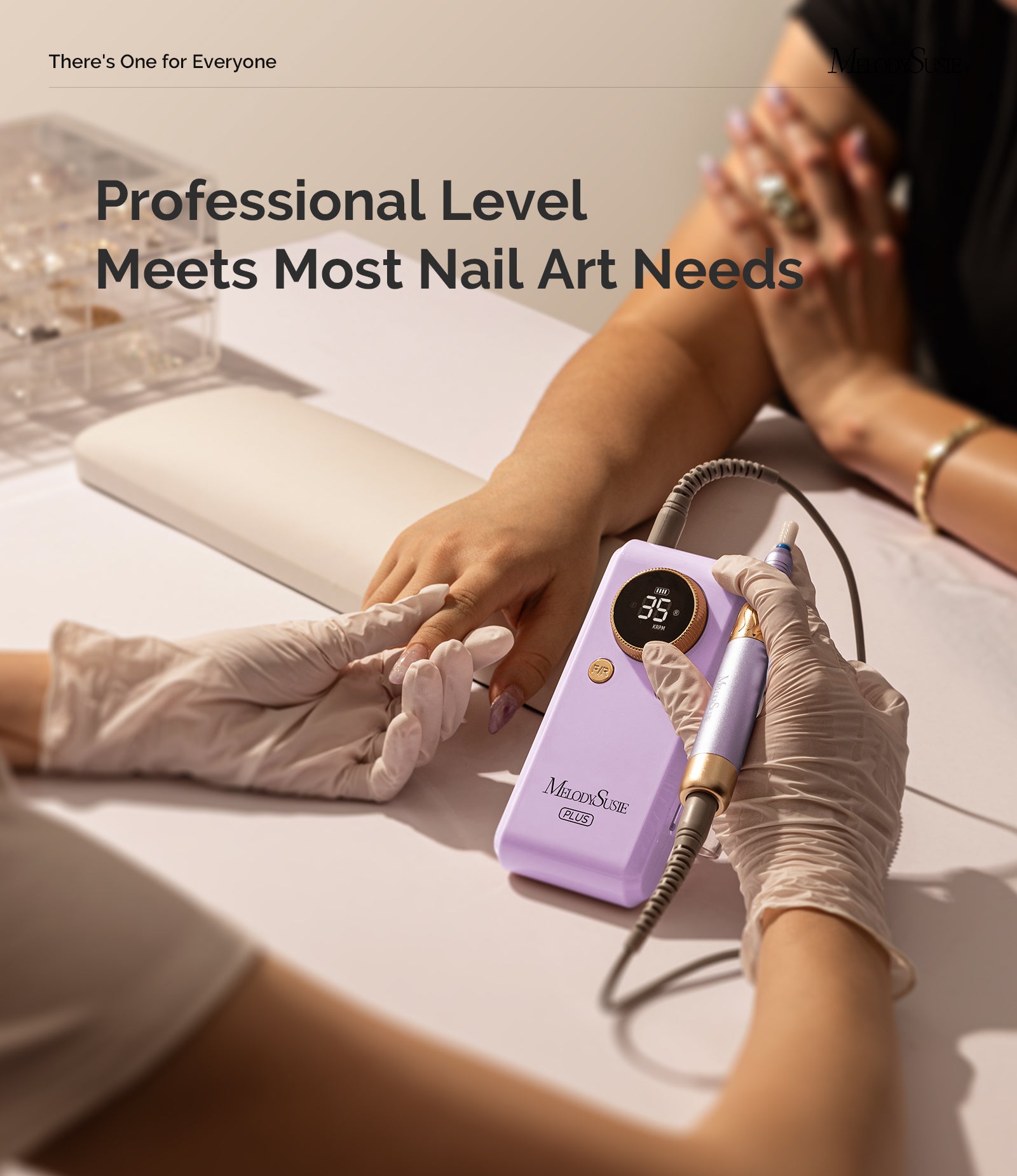 SM330G Clip-On Advanced Rechargeable 2-in-1 Nail Drill with Built-In Stand 35,000RPM - Purple - 图片7