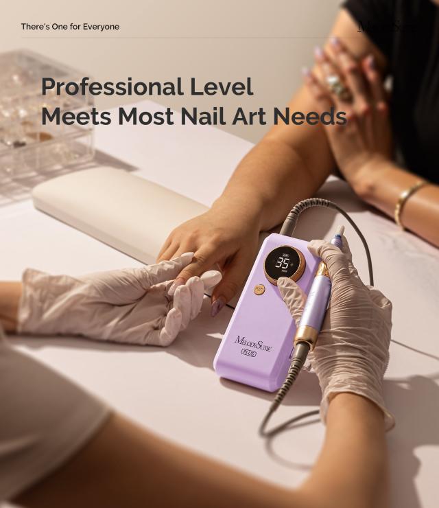 SM330G Clip-On Advanced Rechargeable 2-in-1 Nail Drill with Built-In Stand 35,000RPM - Purple