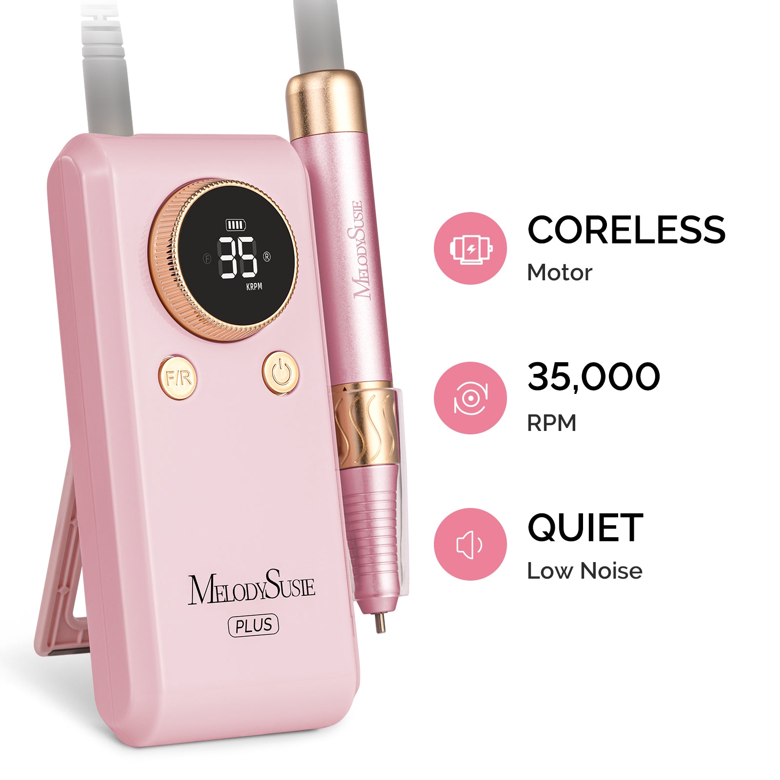 SM330G Clip-On Advanced Rechargeable 2-in-1 Nail Drill with Built-In Stand 35,000RPM - 图片2