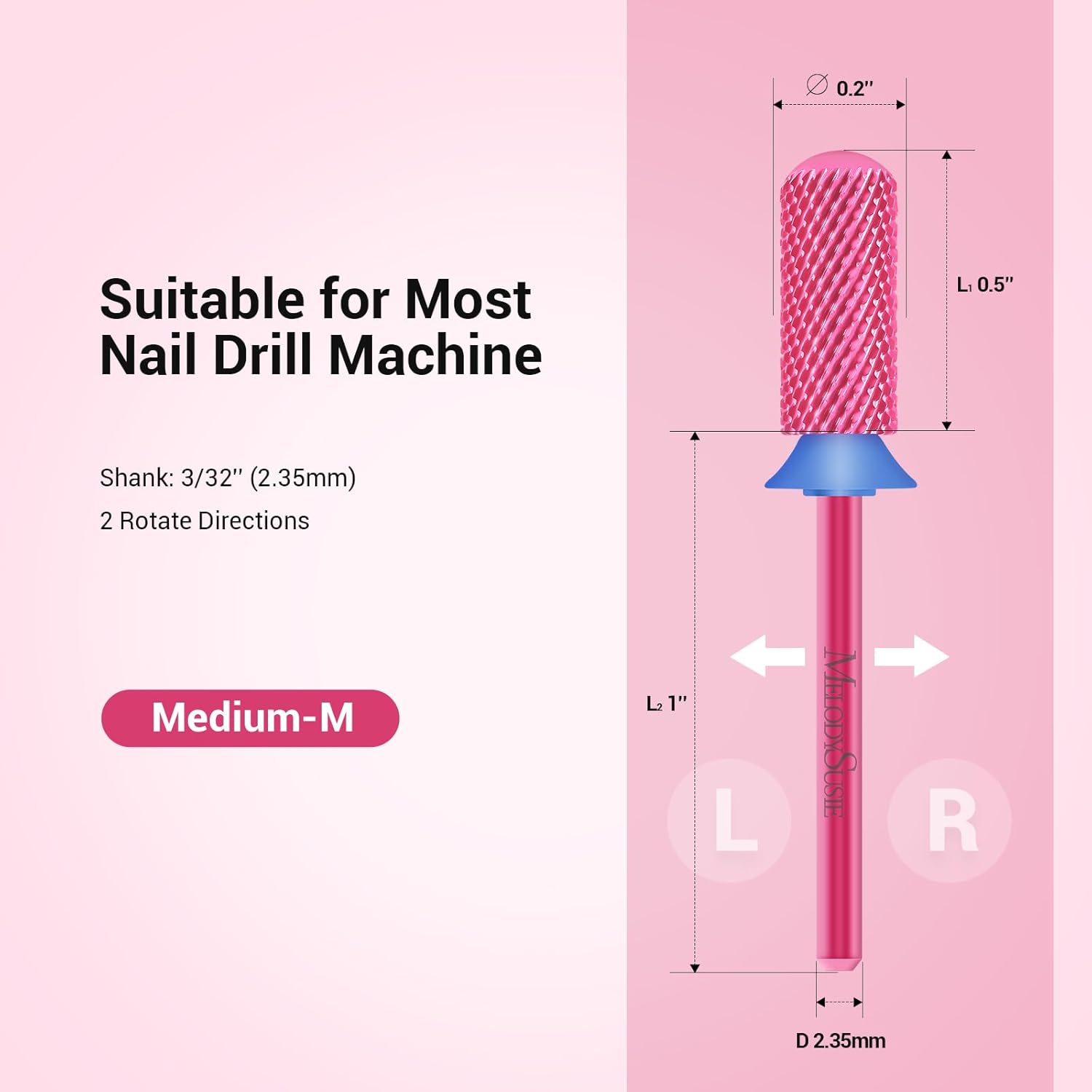 Small Barrel Smooth Top Tungsten Carbide Nail Drill Bits - Medium - 图片2