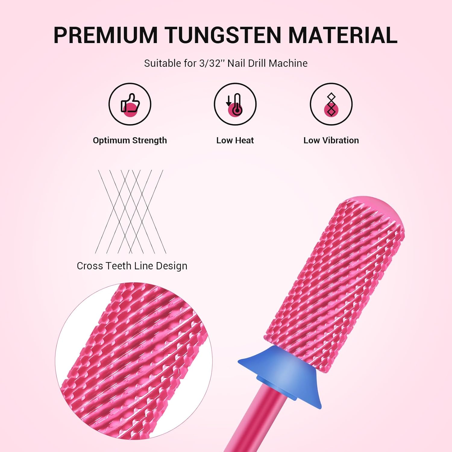 Small Barrel Smooth Top Tungsten Carbide Nail Drill Bits - Medium - 图片3