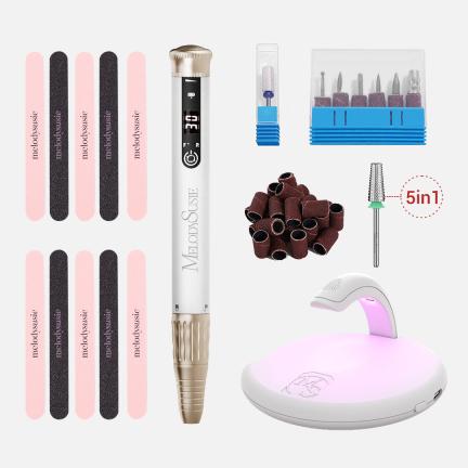 SP1(SM220E) Pen-Shaped Rechargeable Nail Drill 30,000RPM - Beginner Set
