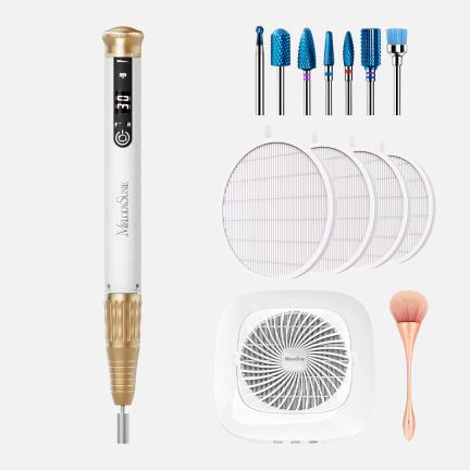 SP1(SM220E) Pen-Shaped Rechargeable Nail Drill 30,000RPM - Dust-Free Kit