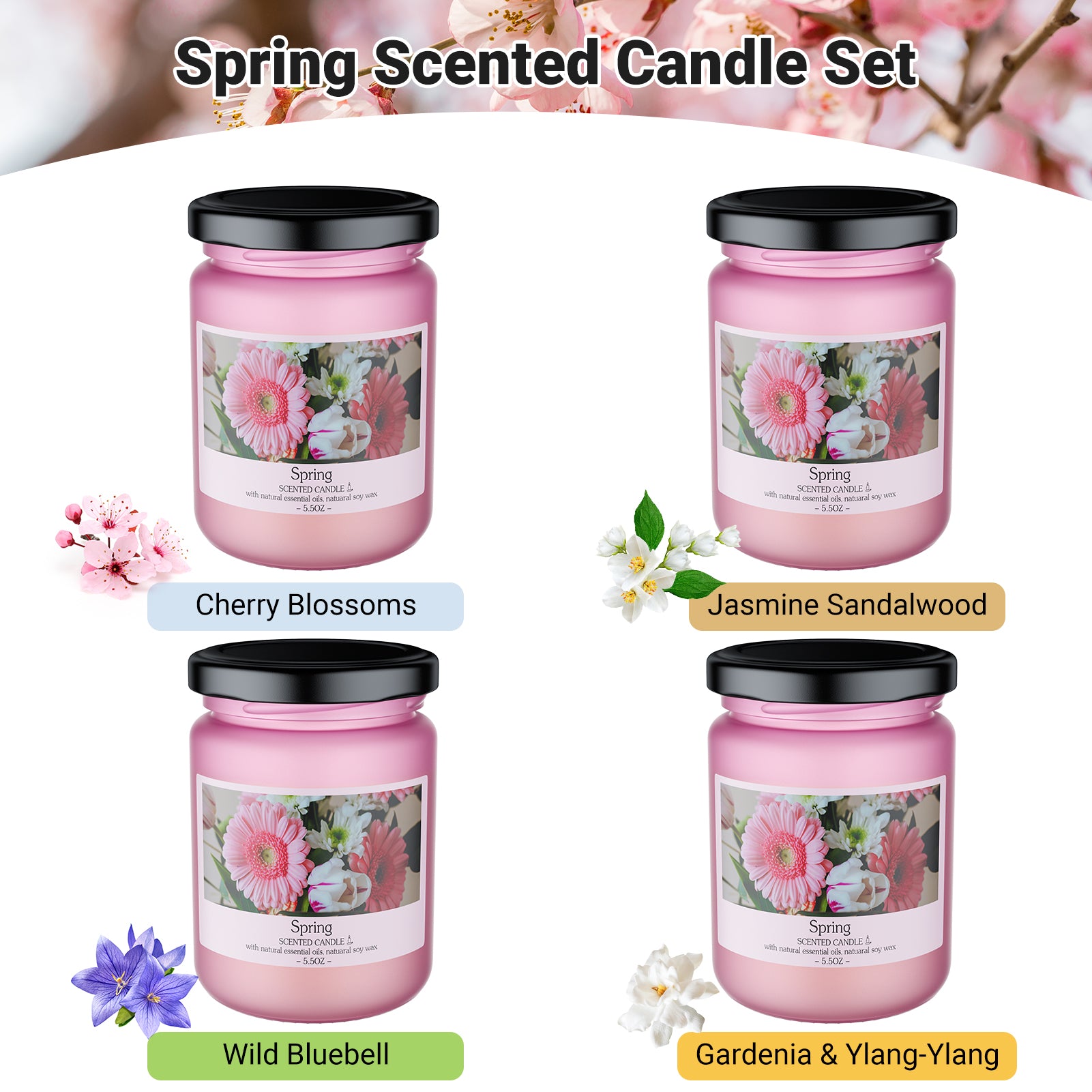 Spring Scented Candle Gift Set (4 Jars) - 图片2