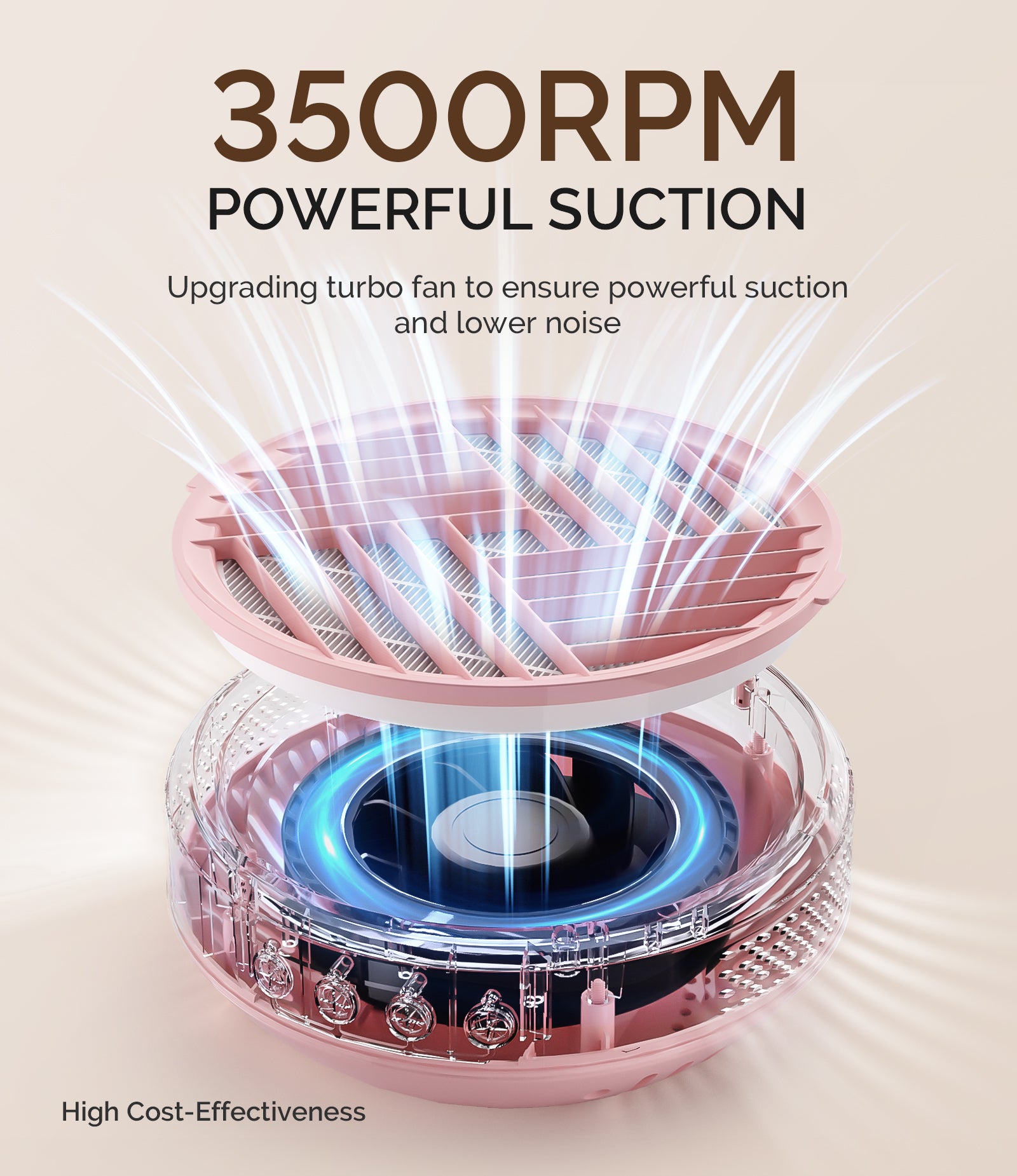 SProR Cordless & Rechargeable Nail Dust Collector - Pink - 图片2